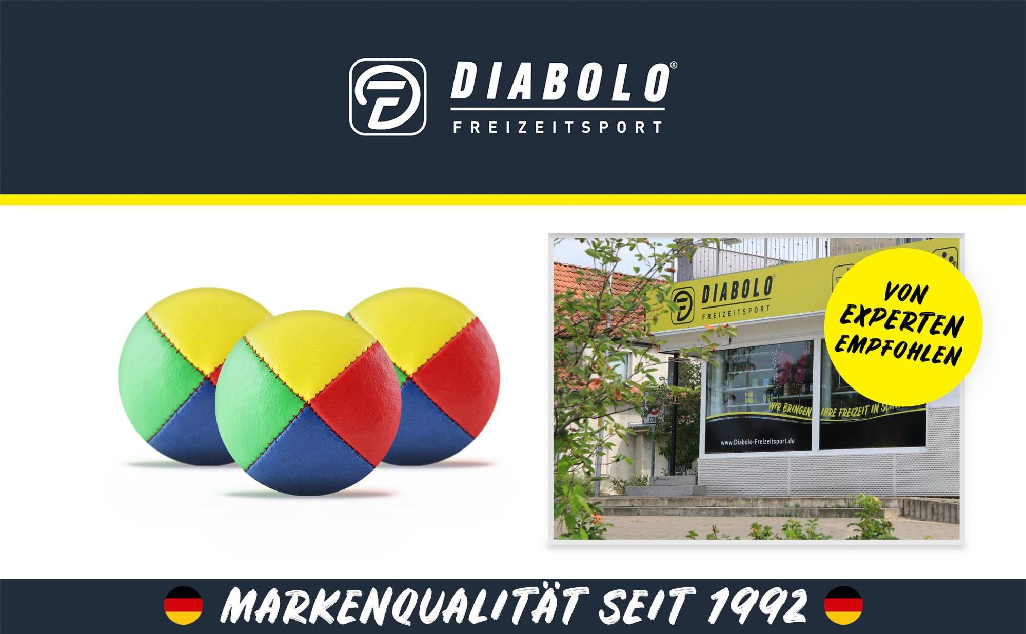 Diabolo jonglierbälle erwachsene - 62 mm Set mit 3 jonglierbälle In vier Farben | jonglierbälle anfänger kinder mit plastikfreier Geschenkverpackung