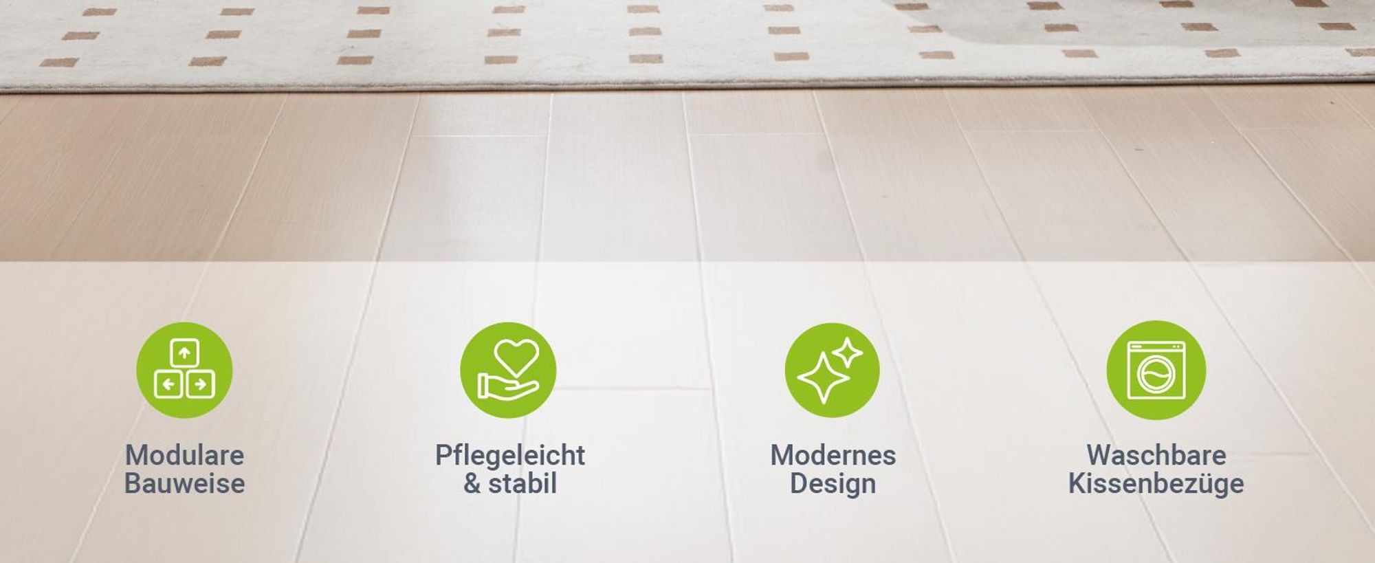 Juskys Sofa Coredo - Hellgrau, moderne Couch aus Cord mit Kissen, Ottomane rechts