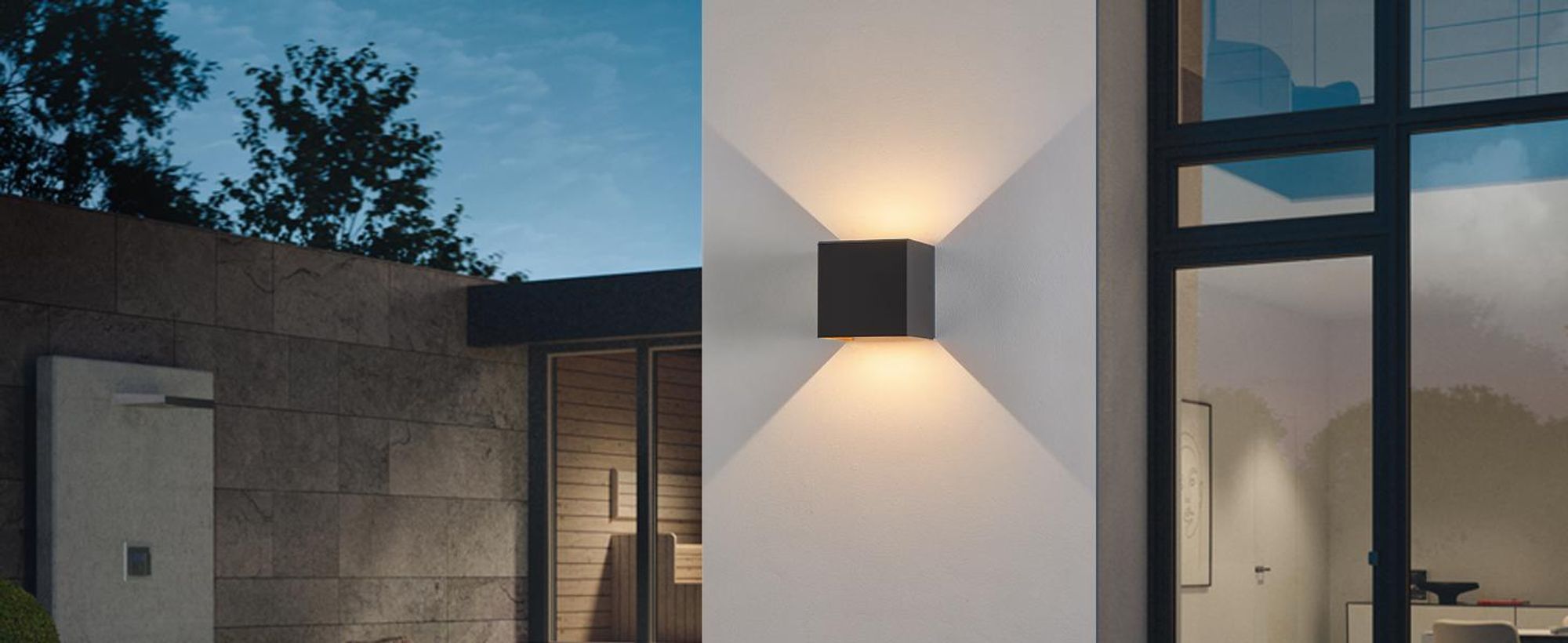 ZMH LED Wandleuchte Außen 2ER 5W Schwarz Gold Wandlampe Warmweiß Up Down Außenleuchte IP65 Wasserdicht Außenlampe Treppenhaus Hauswand Flur