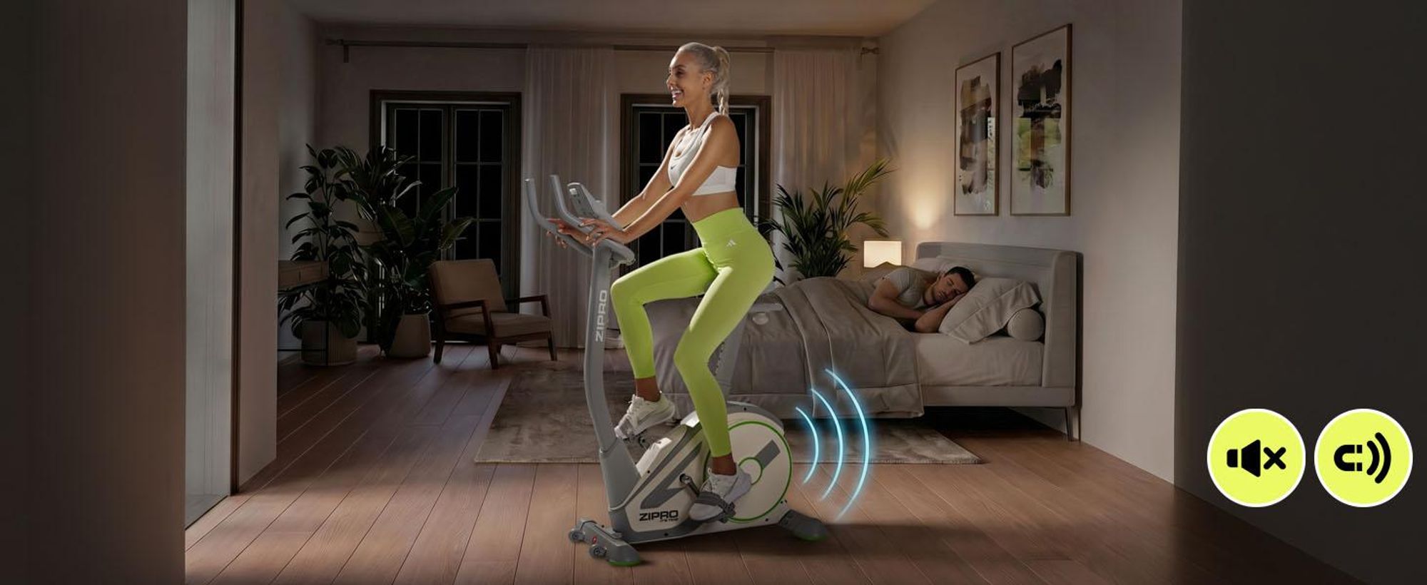 Zipro Ergometer Bicicletta Rave White – Cyclette elettromagnetica in bianco Controllo tramite app Zwift Angolo del manubrio e sella regolabili Programma Watt