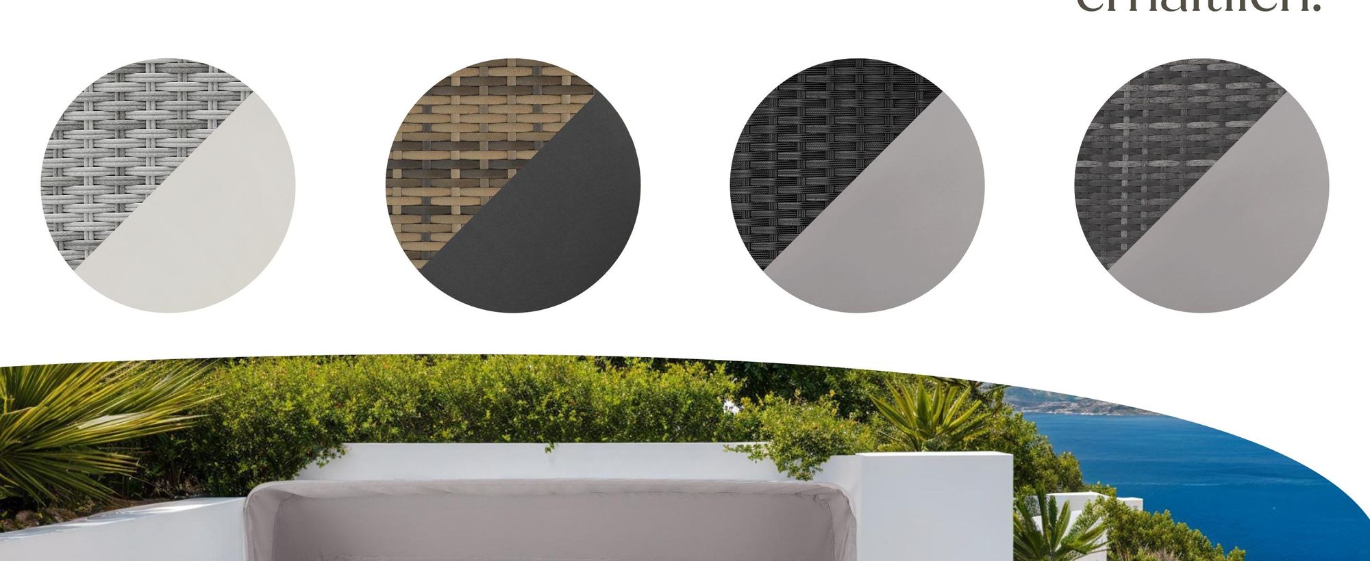 tectake® Aluminium Rattan Lounge San Marino wetterfest und UV-beständig Dicke der Polster 10 cm