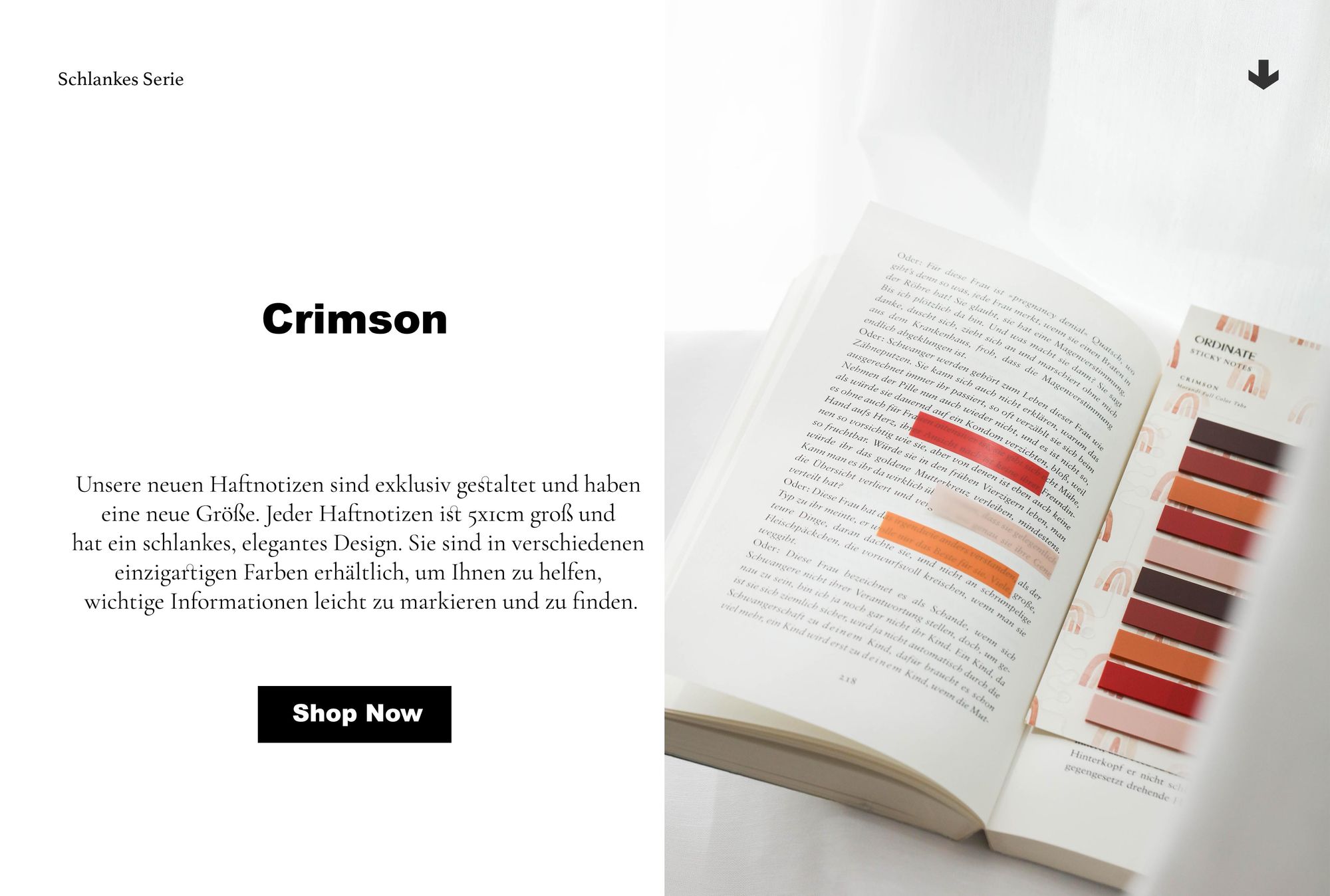 Ordinate-Crimson | Index Sticker Tabs | Pagemarker | Haftnotizen | Haftstreifen | Transparent Klebezettel | stationary supplies