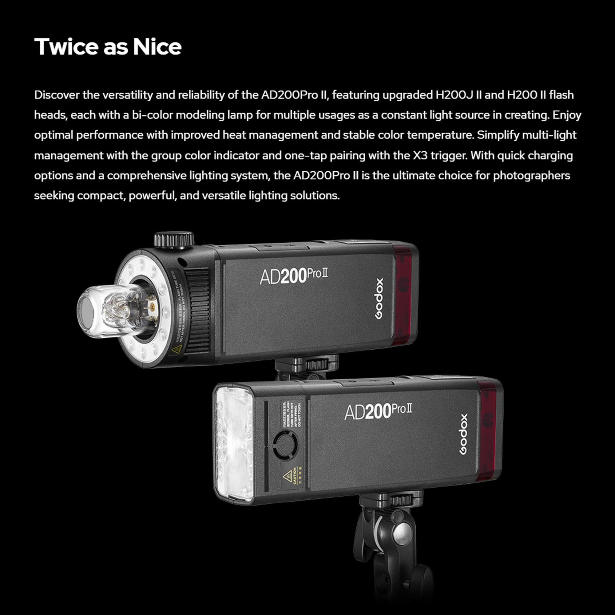 Godox AD200Pro II TTL HSS kabelloser Blitz 200 Ws – kompakt mit Einstelllicht