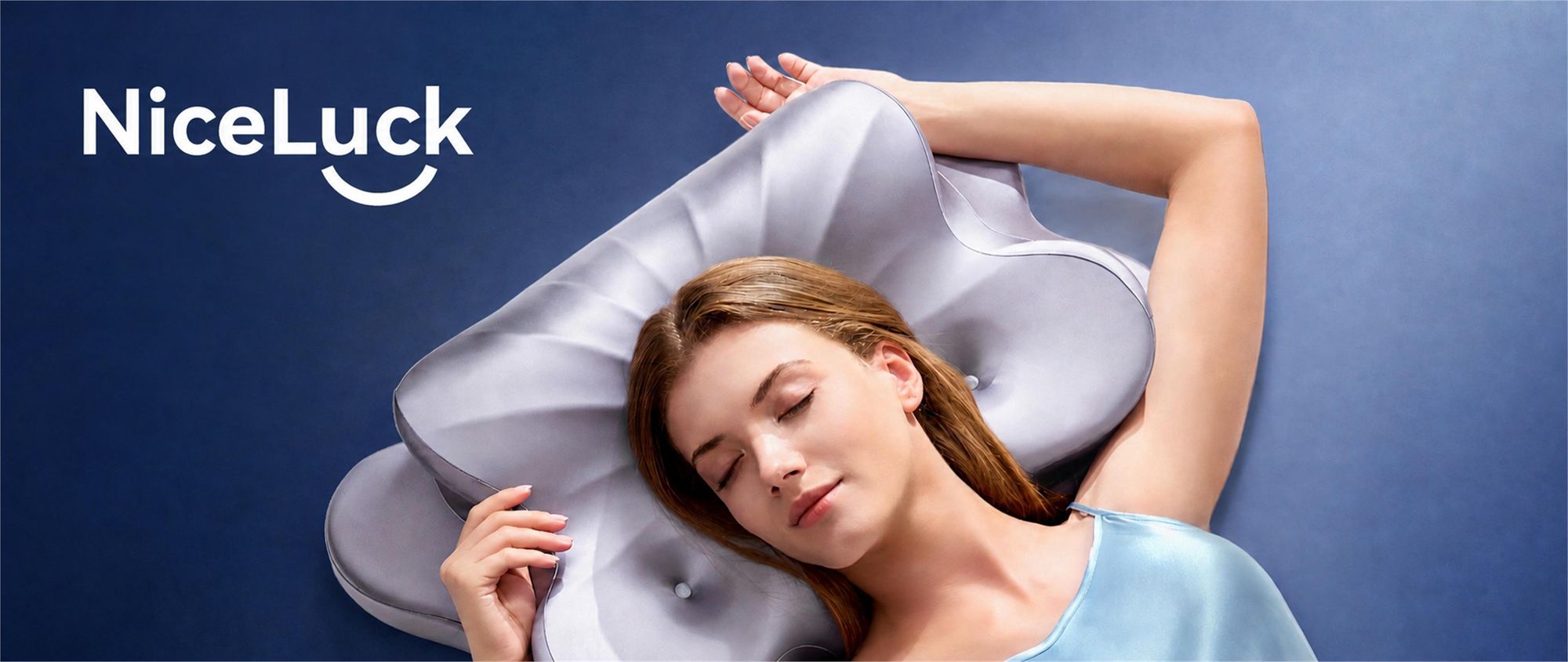 Nackenstützkissen Ergonomisches Memory Foam Kissen Schlafkissen,Waschbarer Kühlendes Eisseidengewebe Bezug, 13,4/8,3 cm, und CertiPUR-US