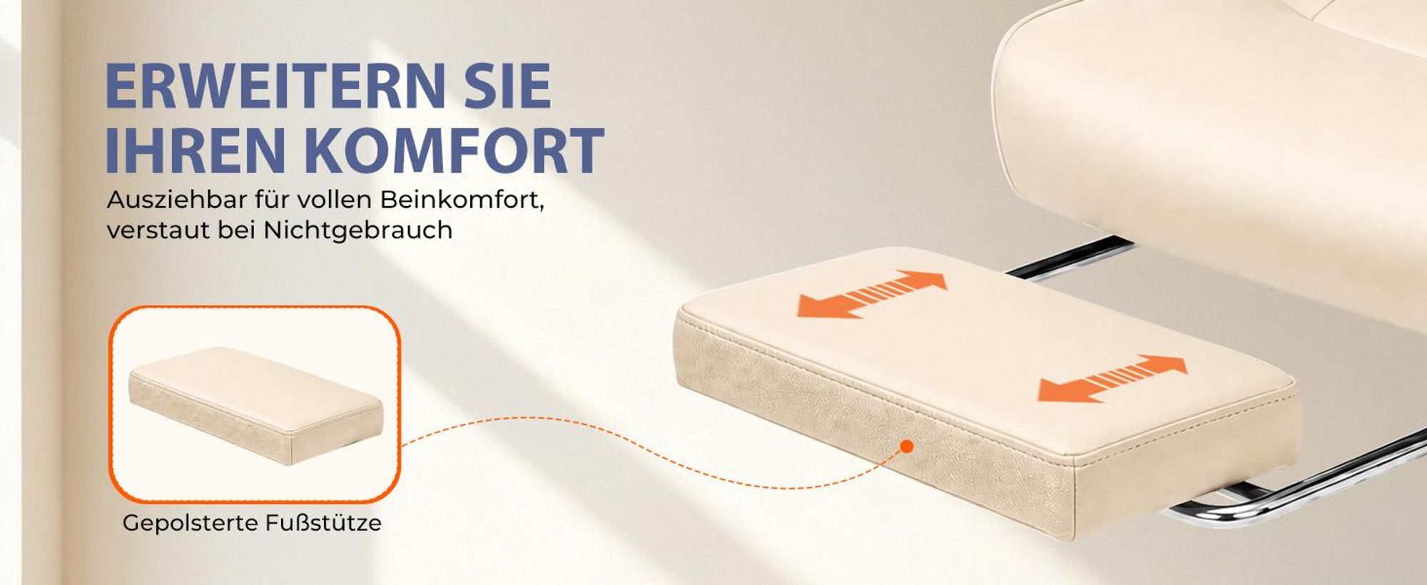 GTPLAYER Gaming Stuhl mit Fußstütze, Multifunktionaler, Kunstleder, 130kg Ergonomischer Bürostuhl mit Kopfkissen, 90°-135° Rückenlehne, 53 cm Sitz