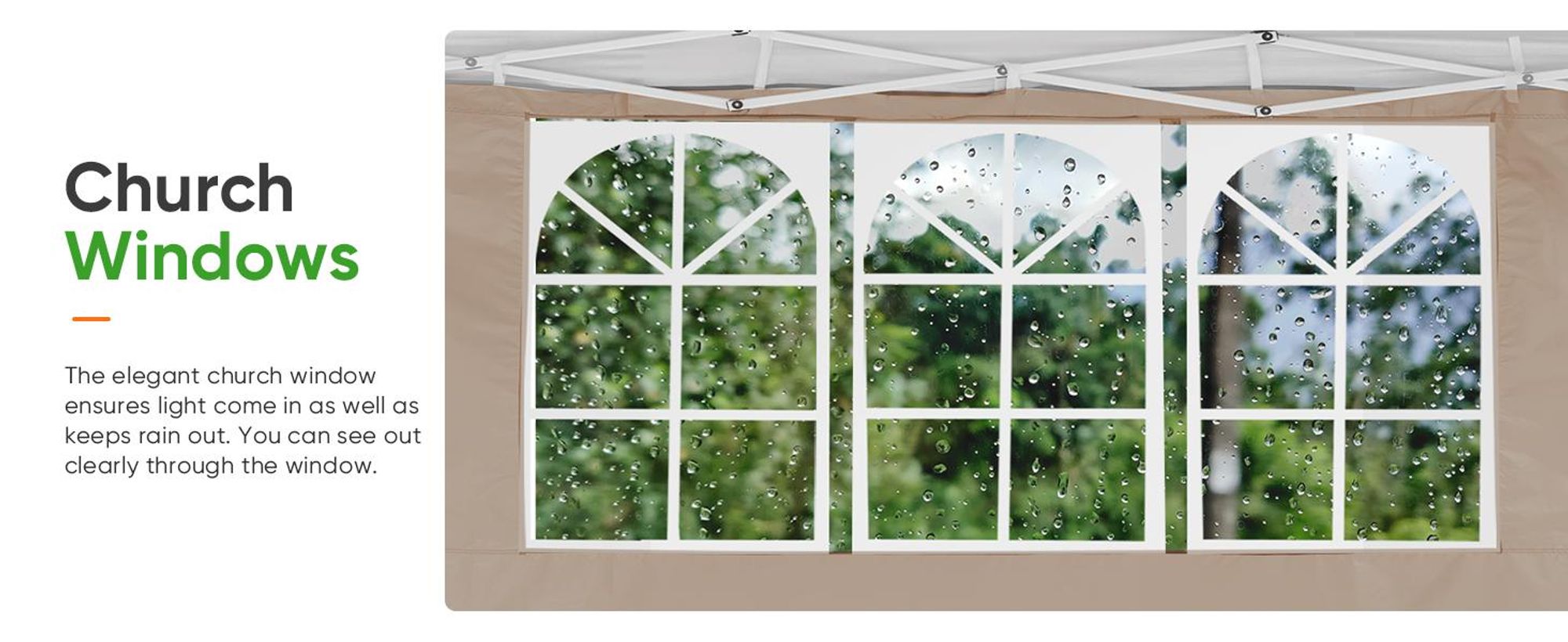 Quictent Pavillon, 2x2m Faltpavillon mit 4 Seitenteilen, Wasserdicht Gartenpavillon,Partyzelt Gartenzelt für Fest und Flohmarkt Beige