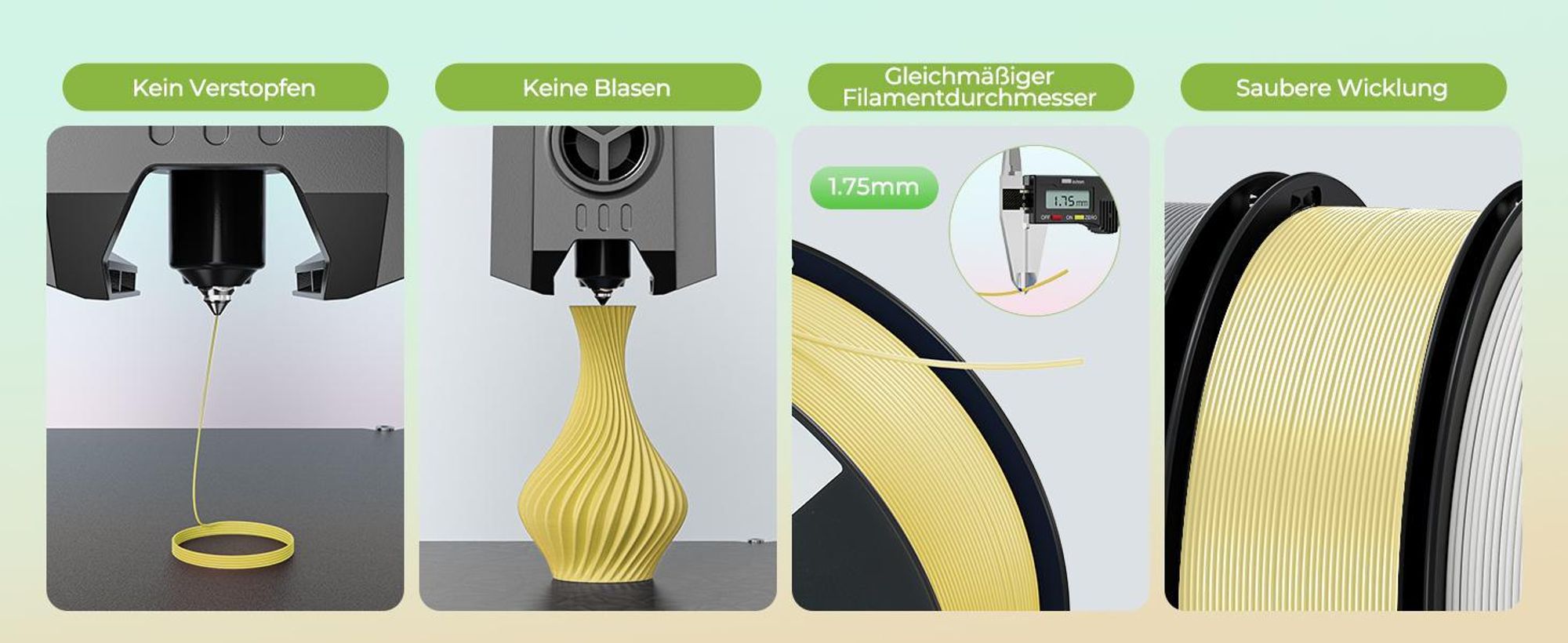 Creality Soleyin Ultra PLA Filament, 1.75mm, 1KG für 3D Drucker - MattGrau - 3301010517