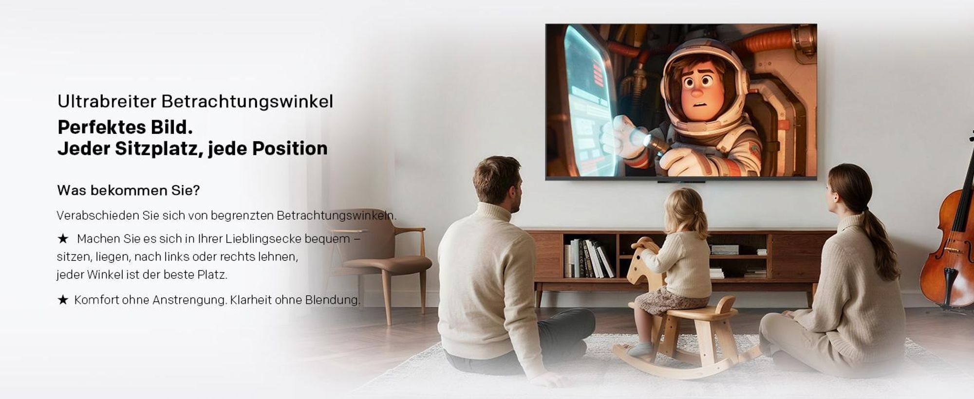 coocaa 55 Zoll (139cm) QD-MiniLED 4K UHD Smart TV – Google TV, 93% DCI-P3, HDR10+, Dolby Digital Plus, Triple Tuner, Bluetooth | Perfekt für WM 2026