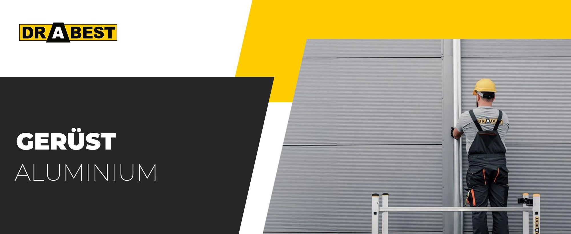 Drabest | Aluminiumgerüst - Aluminiumgerüst 2X6 - Leitergerüst - Tragfähigkeit der Plattform: 150 kg - Abmessungen der Plattform 46X150 CM