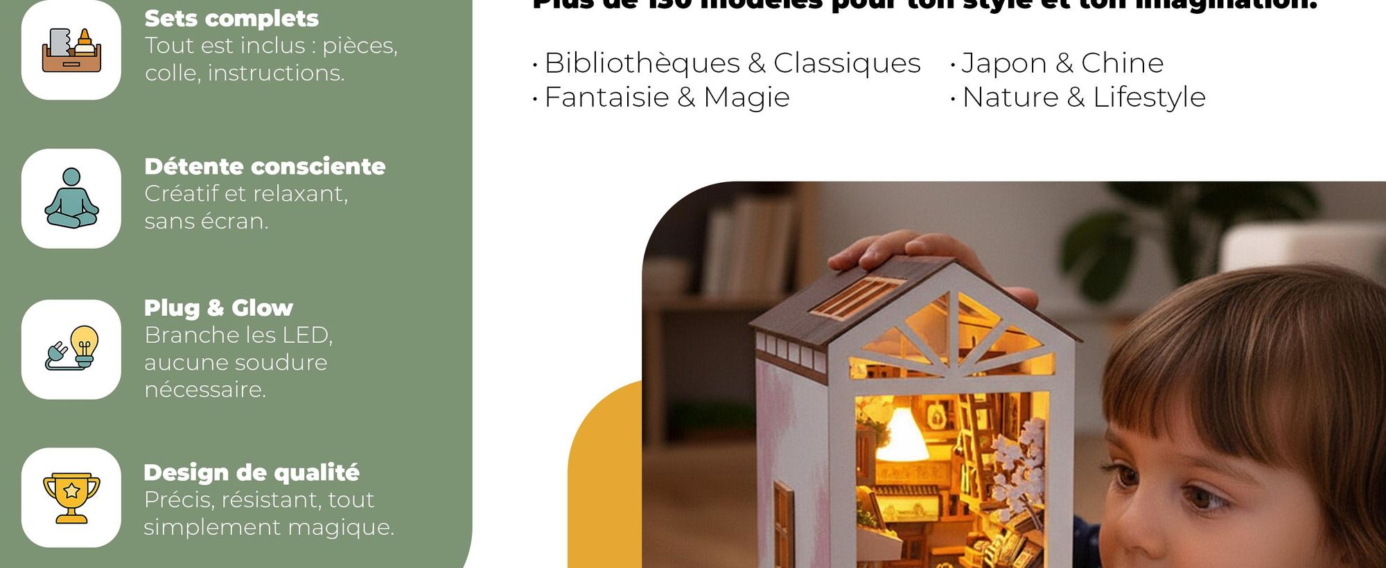 Book Nook, 3d puzzle, puzzle 3d, DIY Book Nook, Kit coin de livre, HABARRI