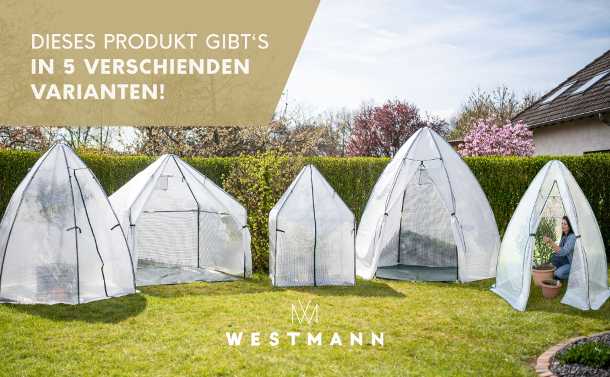 Westmann Überwinterungszelt & Foliengewächshaus Minze Weiß 200x200x200 cm