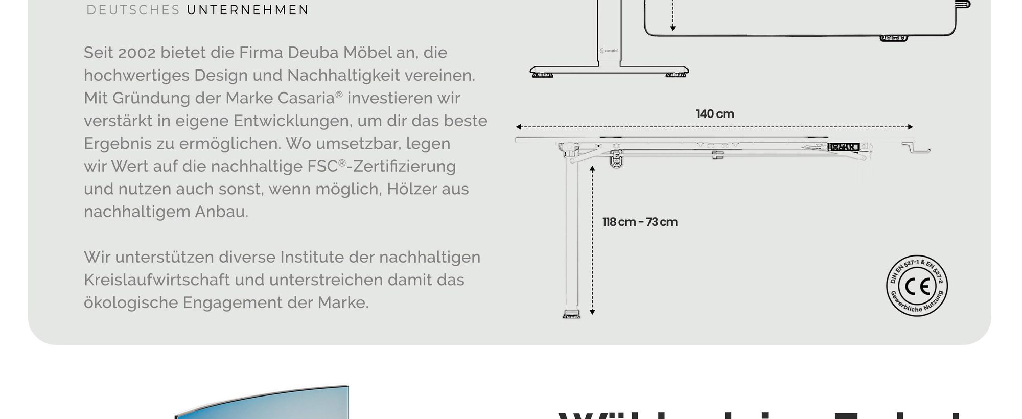 CASARIA® Höhenverstellbarer Schreibtisch 140cm Schwarz Gestell Tischplatte Gaming Tisch LCD Display Memoryfunktion Elektrisch mit Zubehör Computertisch Büro