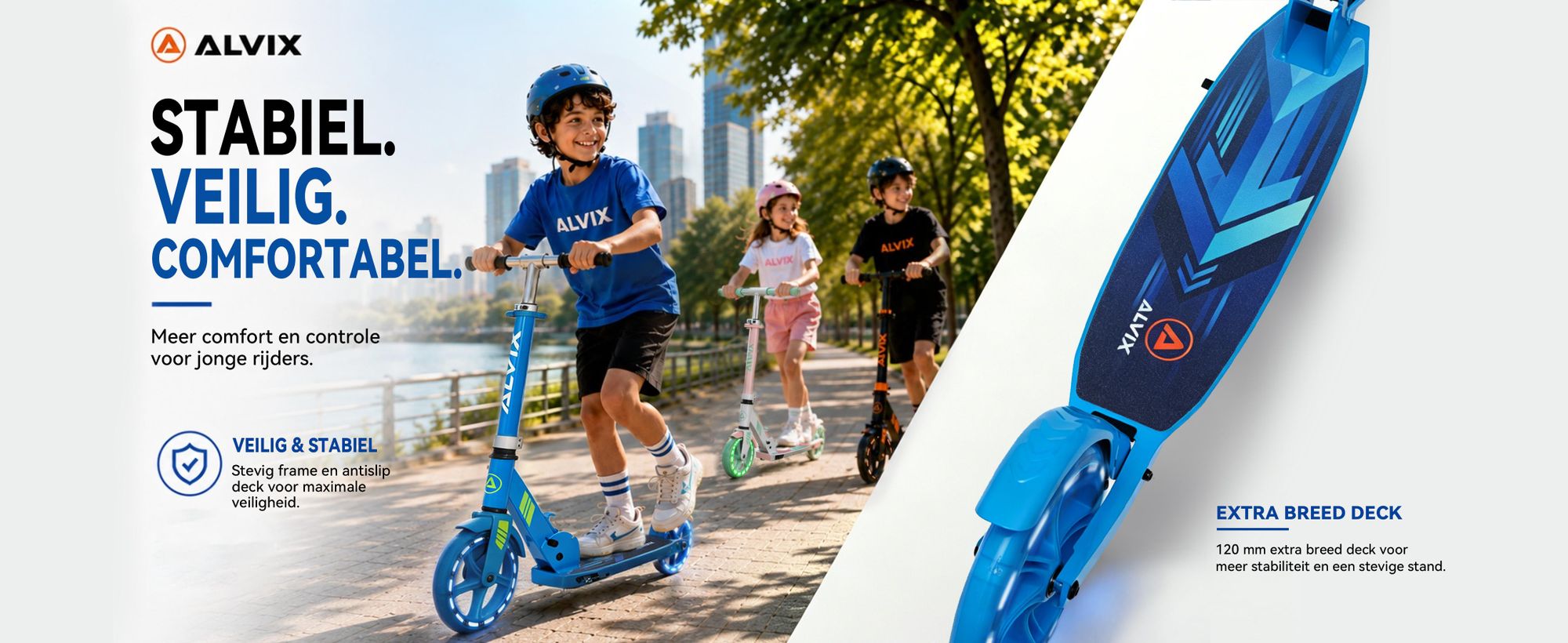 ALVIX kinder scooter met LED-verlichte wielen, verstelbare kinderroller geschikt vanaf 6 jaar, 200 mm wielen, inklapbare scooter met draagriem, belastbaar tot 100 kg