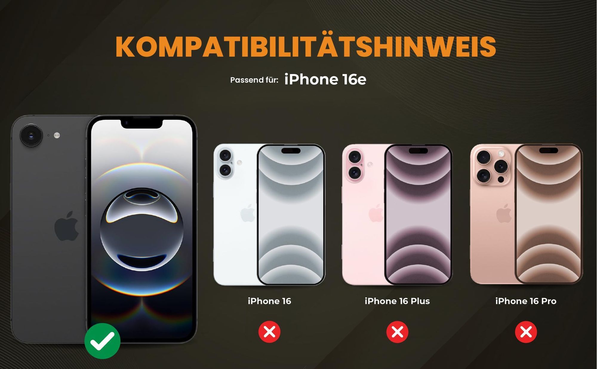 Kompatibilitätshinweise Hülle für Apple iPhone 16e