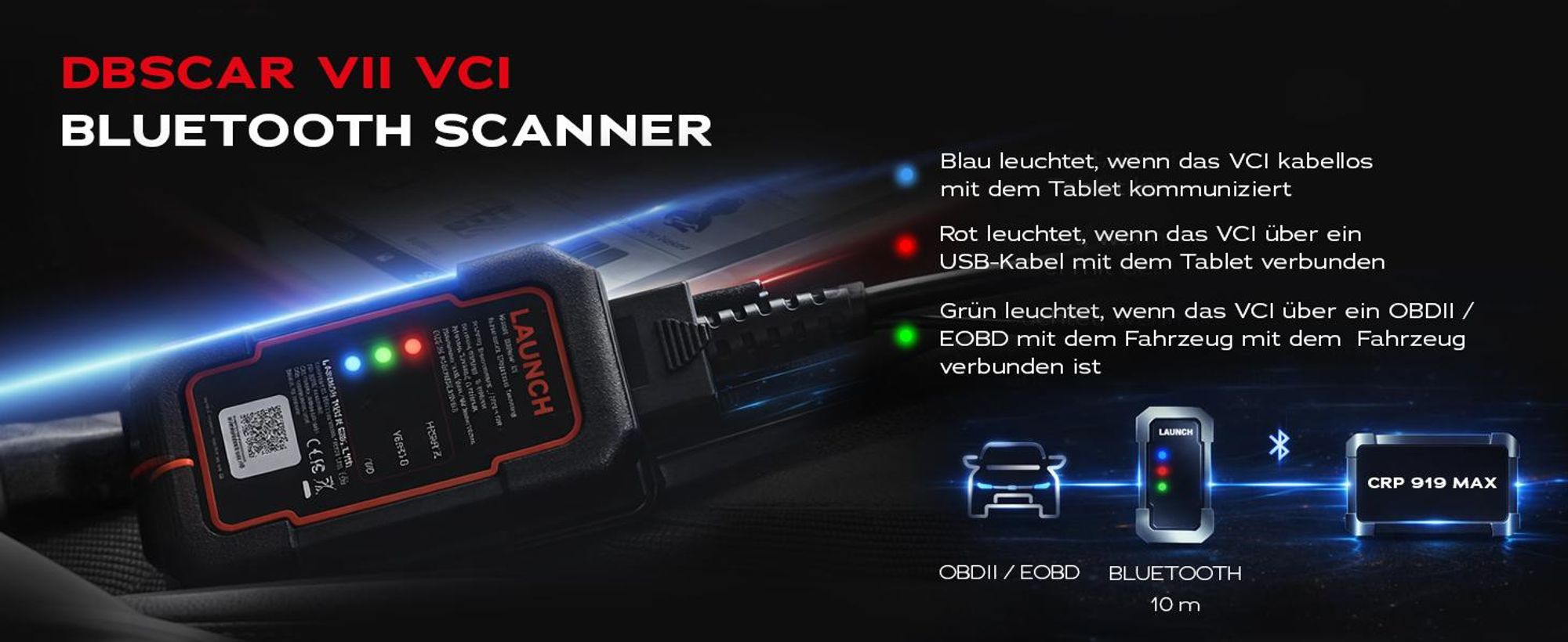 LAUNCH EUROPE CRP 919 MAX OBD2 Diagnosegerät Auto für alle Fahrzeuge, Fehlerauslesegerät KFZ, Alle System Auslesegerät Marken, 31+