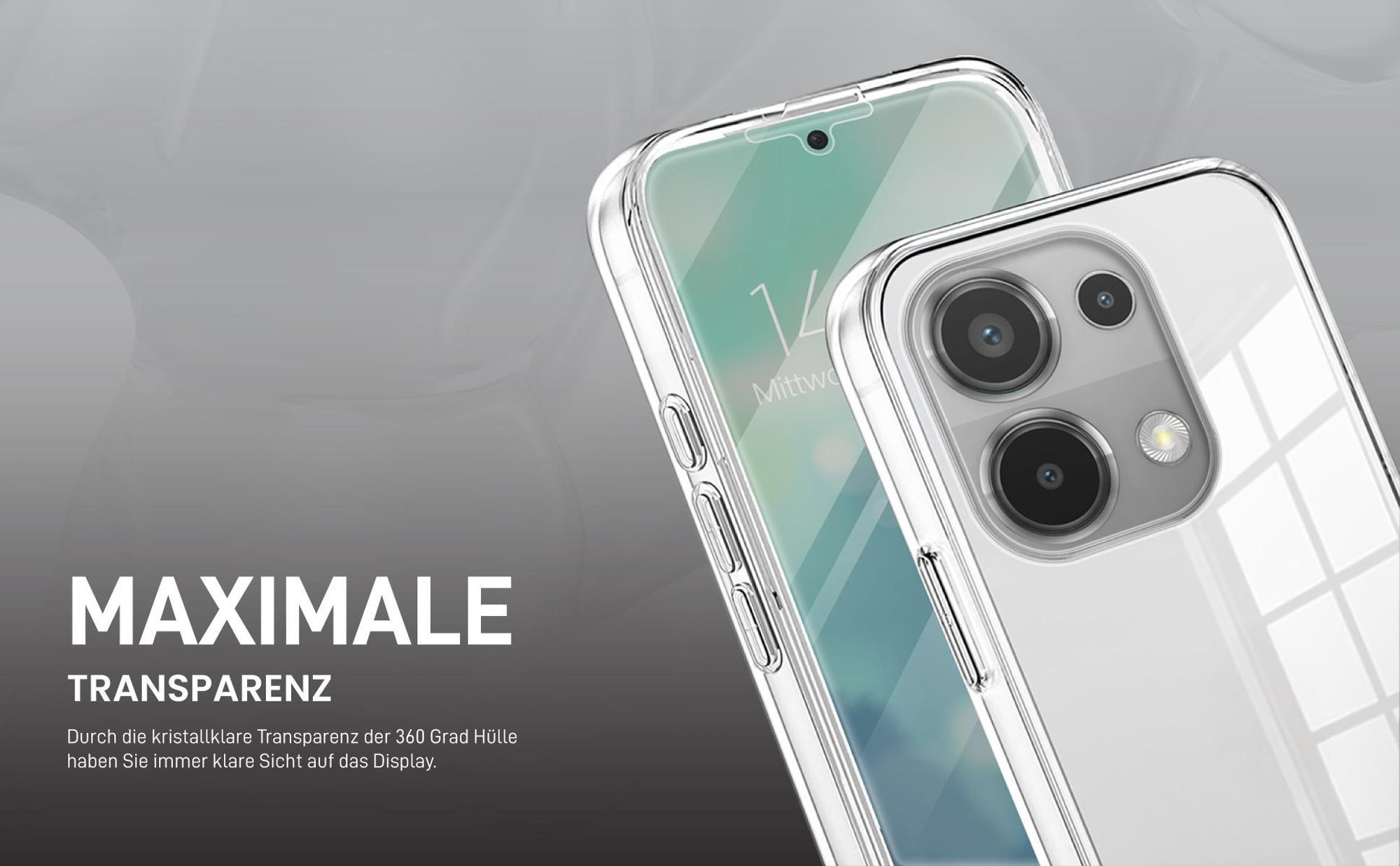 Transparentes 360 Grad Cover Front Back für Xiaomi Redmi Note 13 Pro