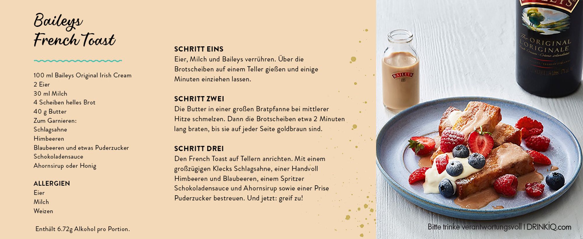 Baileys Original, Irish Cream Likör, 17% vol, 700ml Einzelflasche
