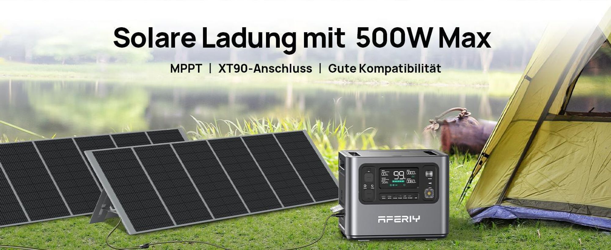 AFERIY P210 Solargenerator Set | 2400W Powerstation 2048Wh & 200W Solarpanel
