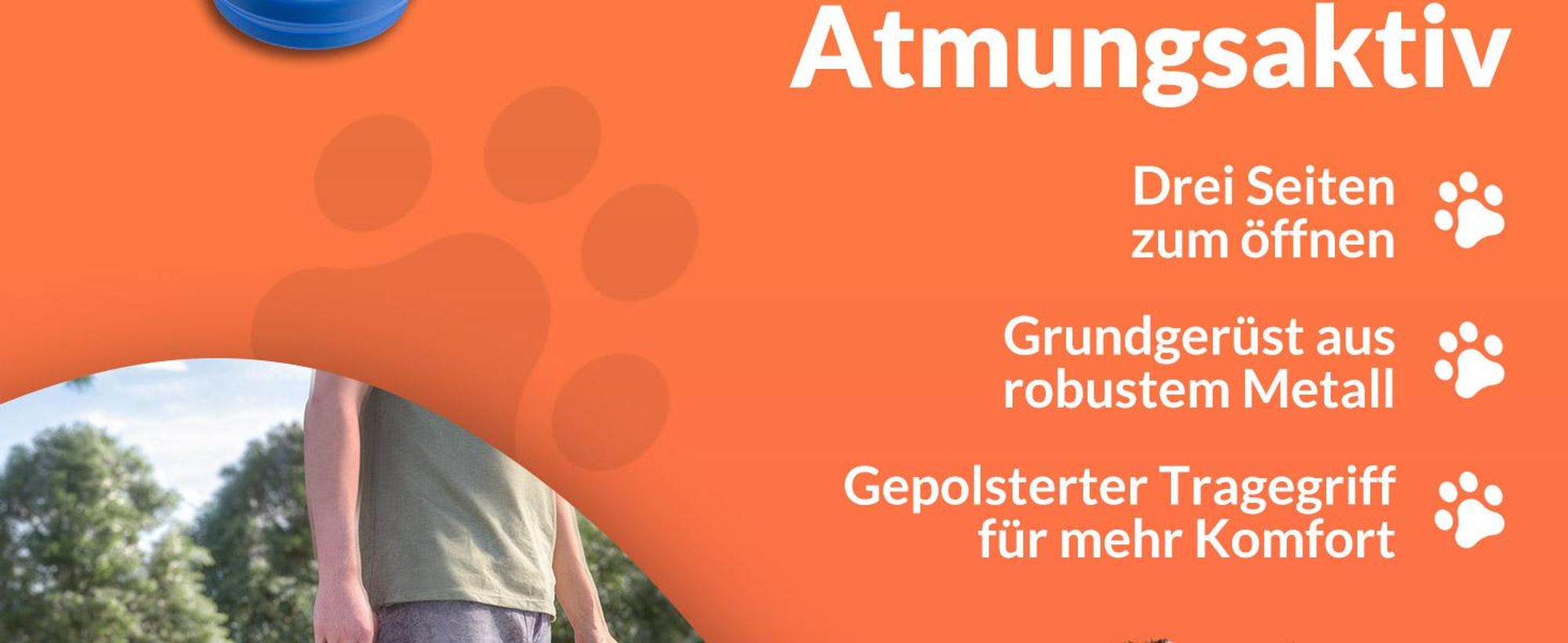 Faltbare Hundetransportbox Größe M 60x42x44 cm mit herausnehmbarer Liegedecke und faltbarem Trinknapf