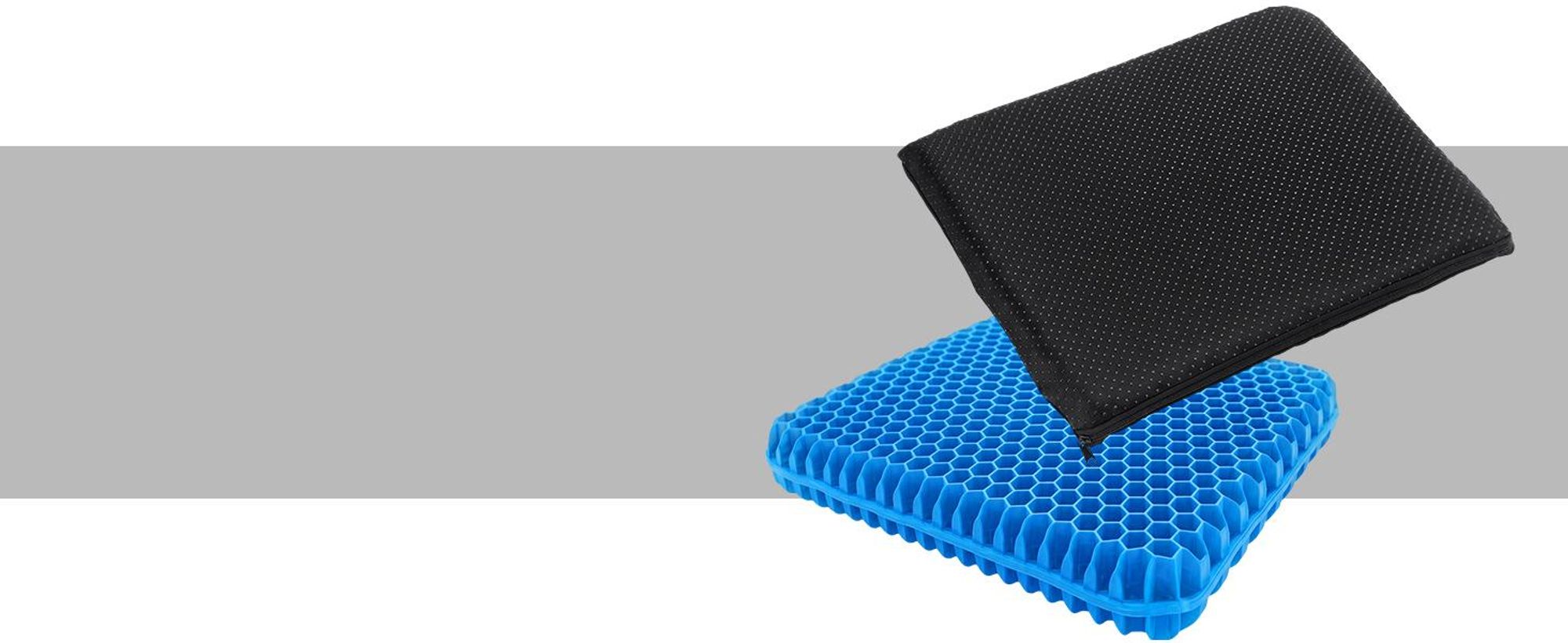 KRUMAD Orthopädisches Sitzkissen Gel, Bürostuhl Kissen, Sitzauflage für Stuhl, Auto und Rollstuhl, ergonomisches Gelkissen 40 x 35 cm