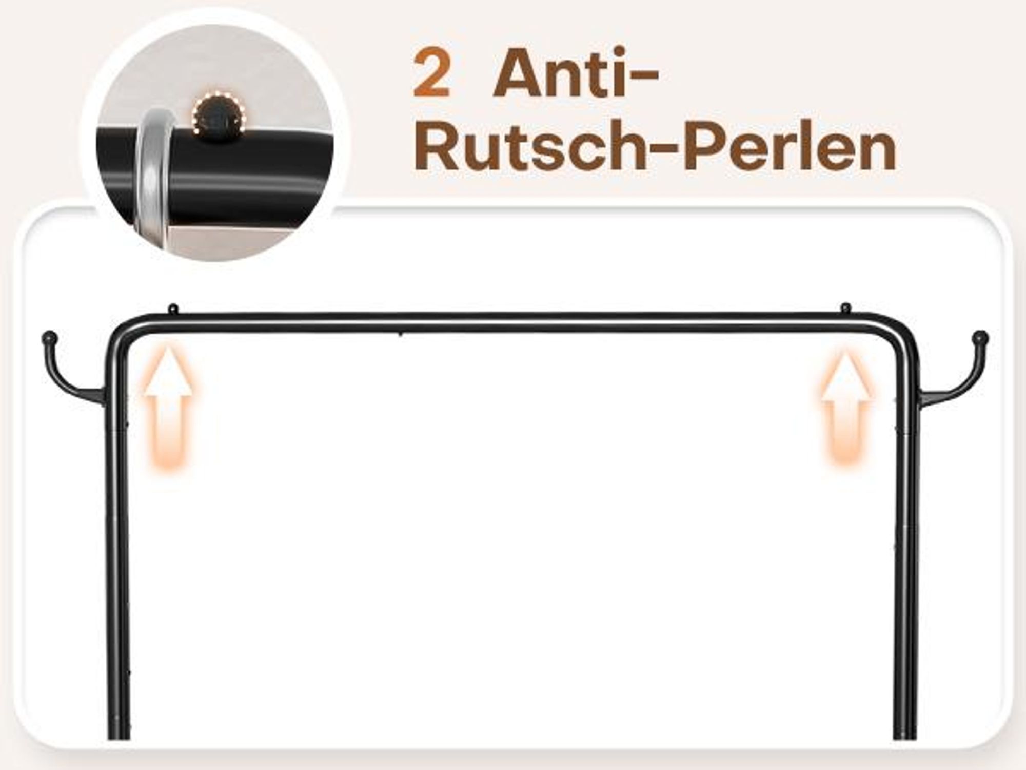 YORBAY Kleiderständer Garderobenständer auf Rollen, bis 50 kg belastbar Höhe verstellbar, 132cm breit, Schwarz