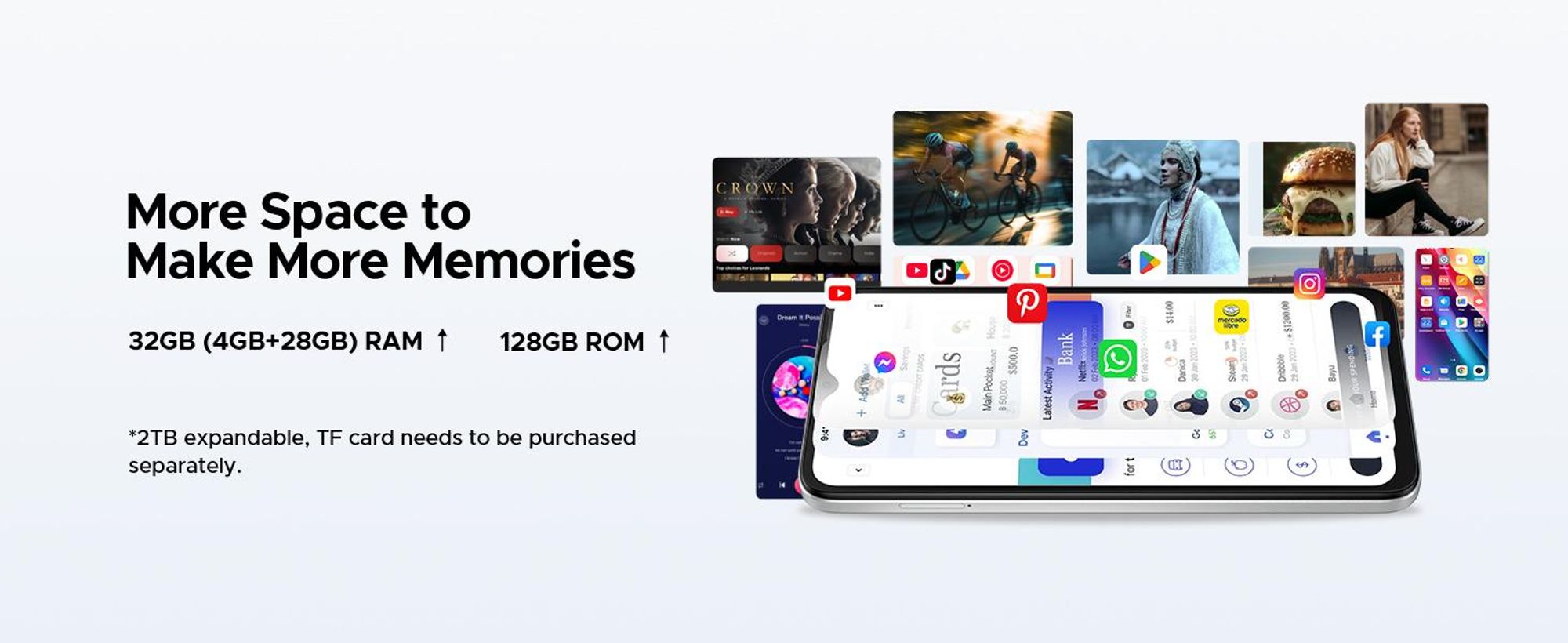 DOOGEE Note56 Pro – chytrý telefon, Android 16, 6,56" displej s obnovovací frekvencí 90 Hz, baterie 6150 mAh, 32 GB RAM + 128 GB interní paměti, 4G, podpora dvou SIM karet, 13MP fotoaparát, NFC, čtečka otisků prstů, rozpoznávání obličeje