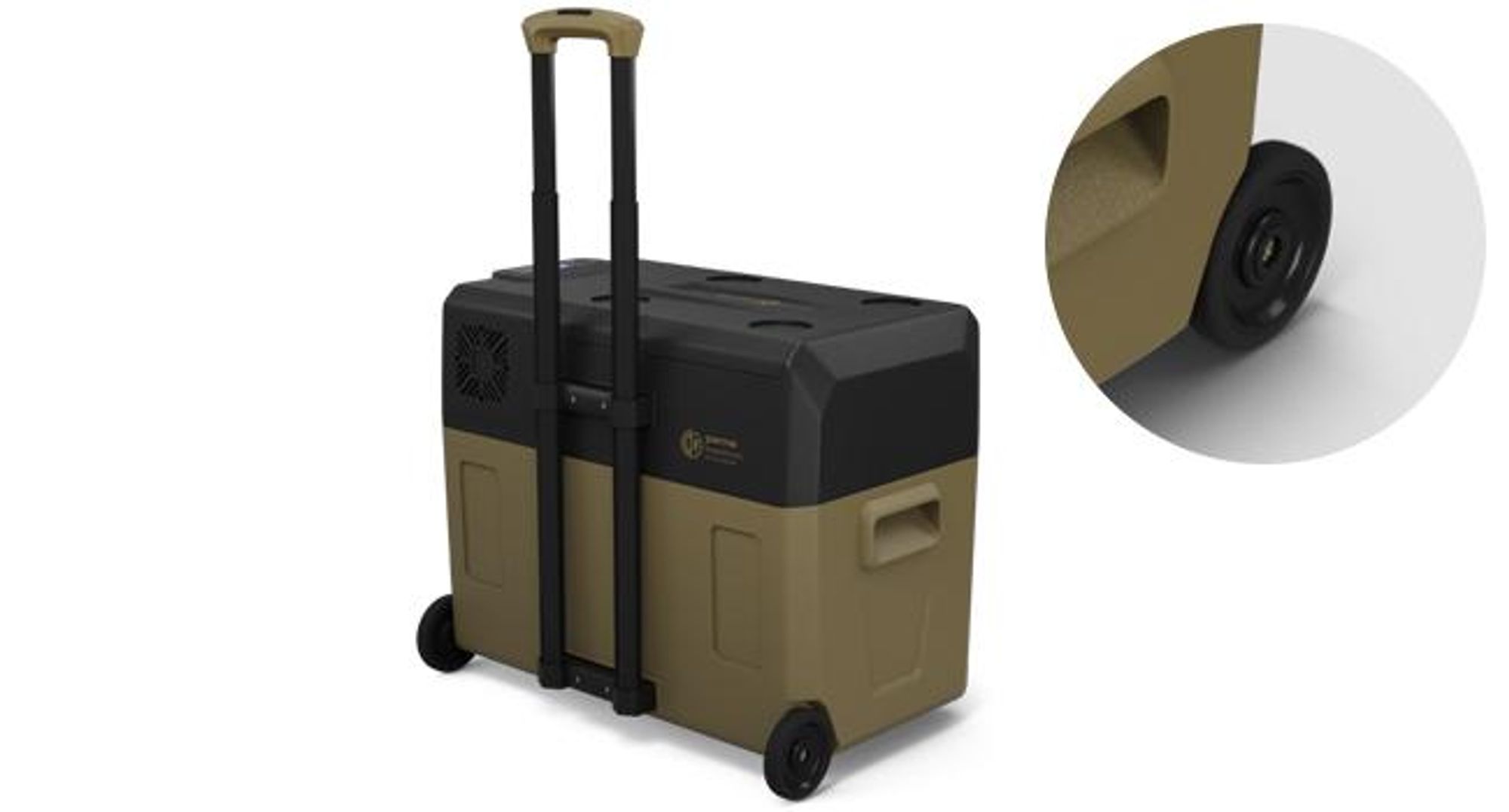 Lodówka turystyczna PEME Expedition z kompresorem, 39 l – Sand Storm, lodówka samochodowa, zamrażarka elektryczna, do ciężarówek i samochodów osobowych, na kółkach, -20°C, solidna konstrukcja