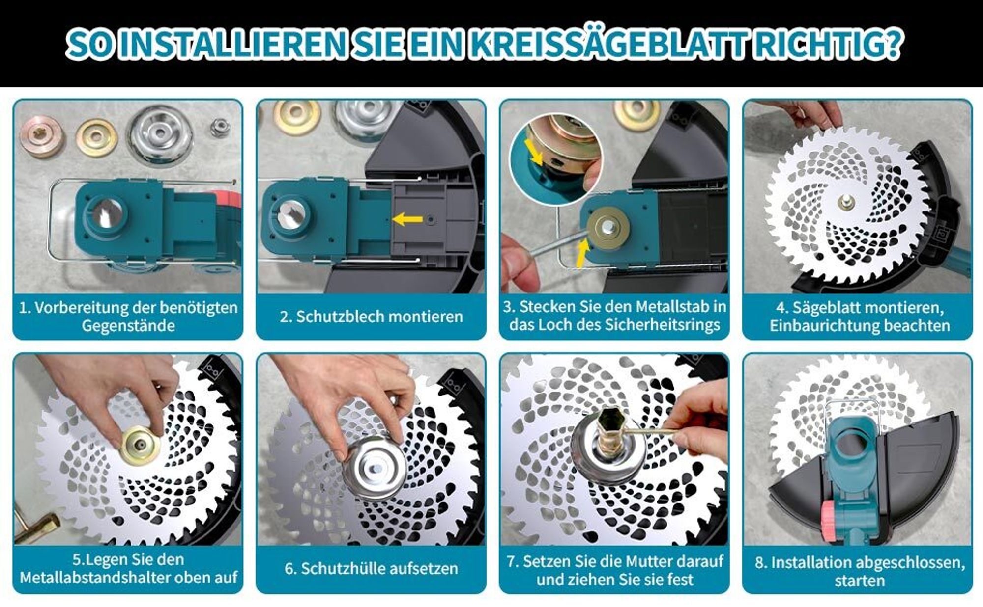 750W Akku Rasentrimmer mit 2× 4.0Ah Akkus & Ladegerät, Freischneider Gartengeräte mit Fugenbürste & Unkrautbürste | Blau