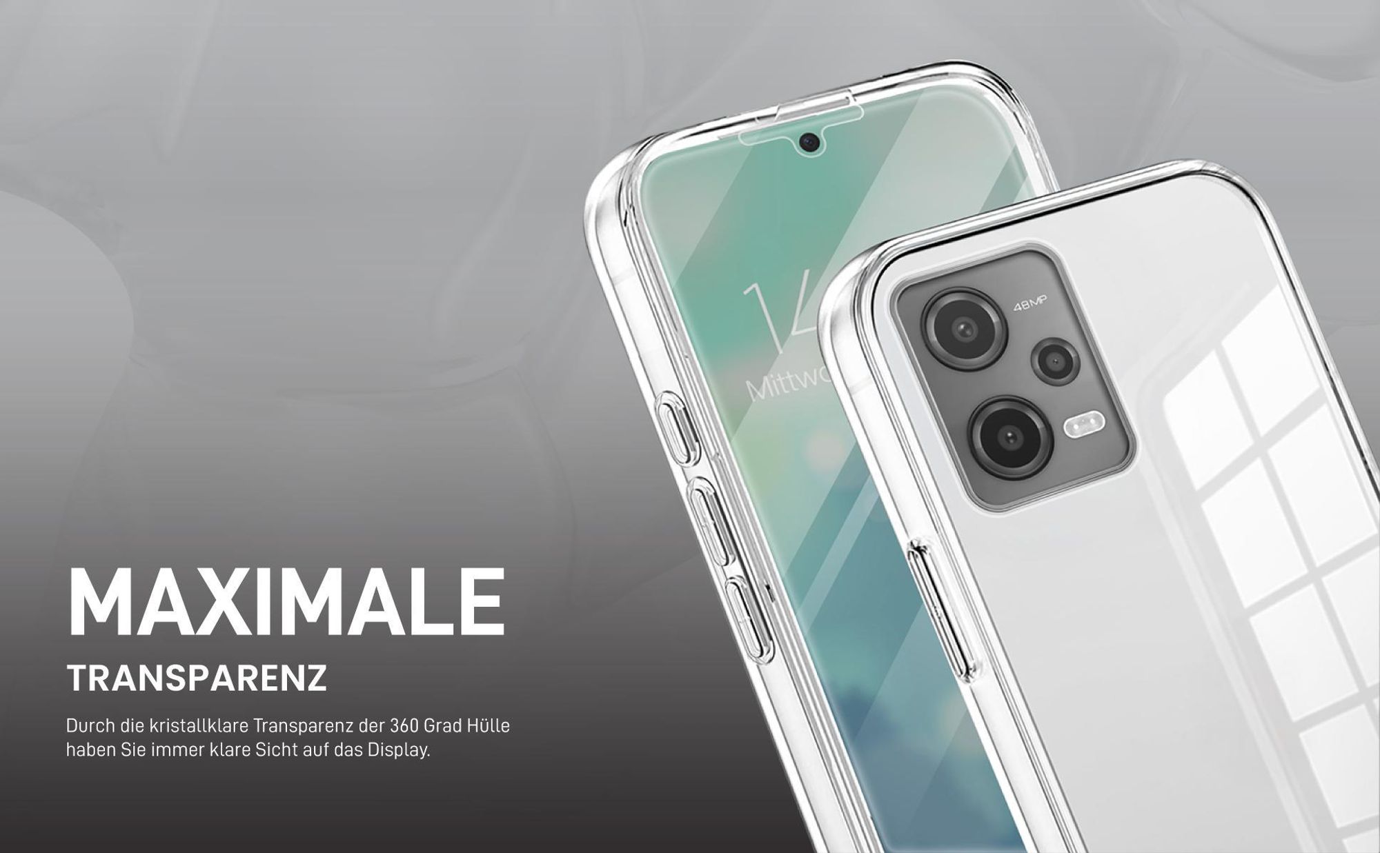Transparentes 360 Grad Cover Front Back für Xiaomi Redmi Note 12 5G