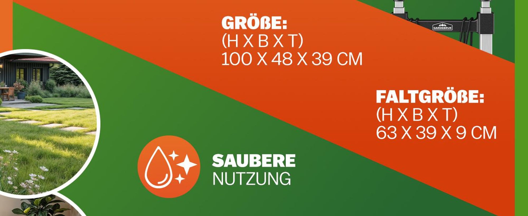 GARDEBRUK Treppenkarre Klappbar 80kg Hartgummireifen Aluminium