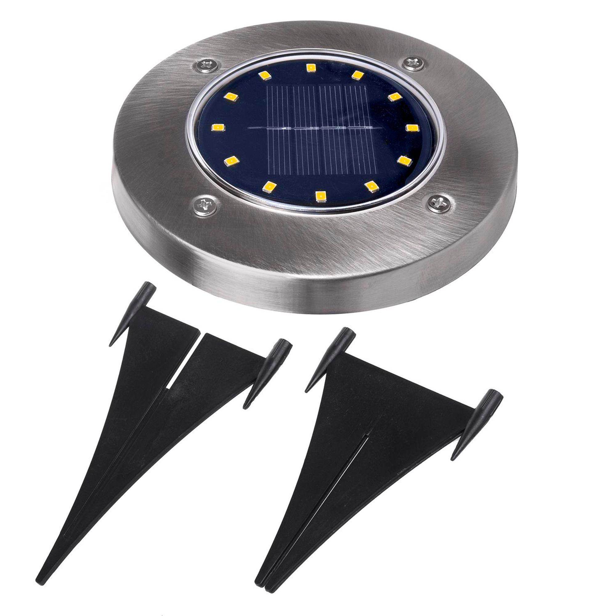 4x Maclean IP44 Solar-LED-Garten-Einfahrtsleuchte 12 SMD-LEDs 4000 K Ni-MH 600 mAh 0,7 W MCE318