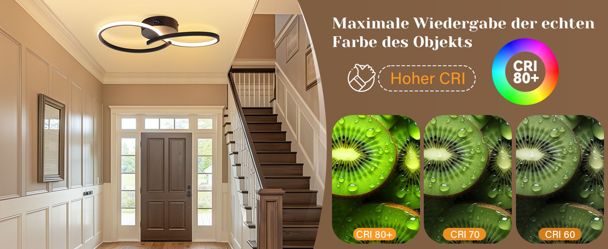 ZMH Deckenleuchte Wohnzimmer Deckenlampe Modern Wohnzimmerlampe Schwarz 12W Design Schlafzimmerlampe Innen 3000K Küchenlampe Warmweiß Deckenbeleuchtun