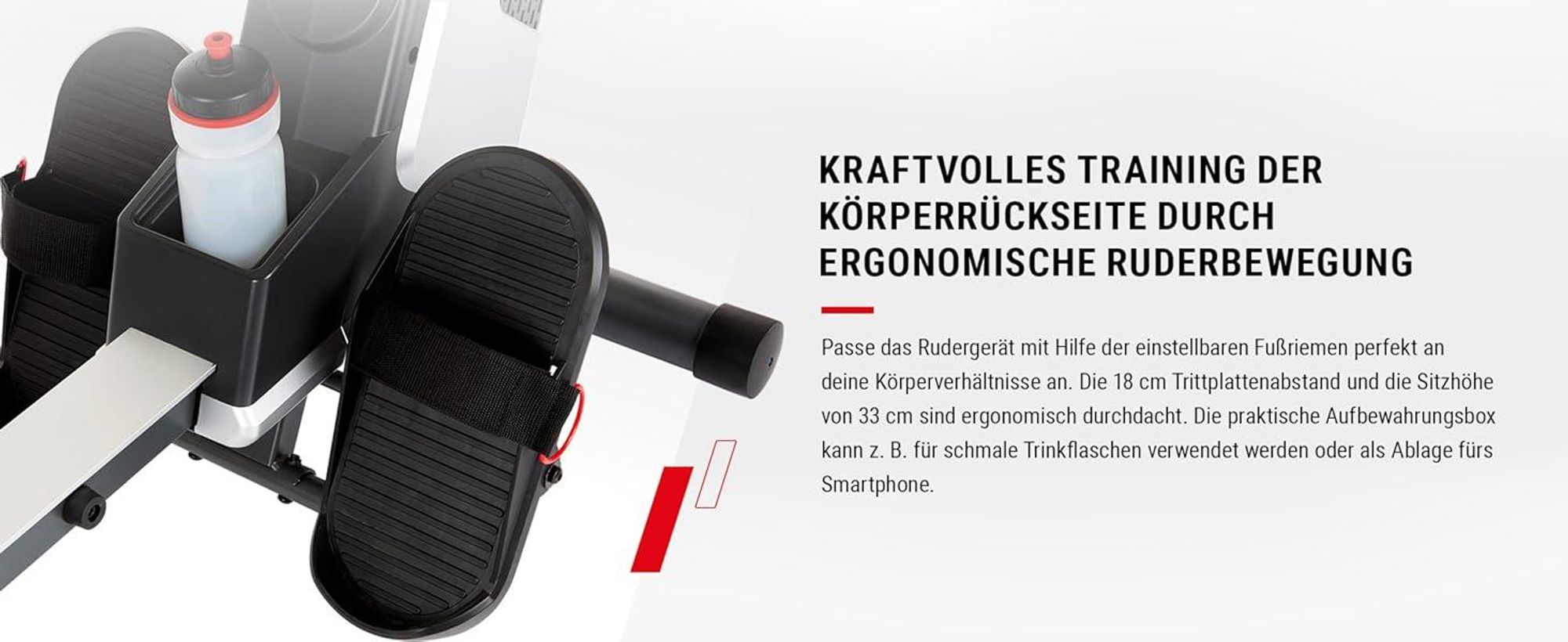 HAMMER Rudergerät Pro Force, 20 Programme, bis 120 kg Nutzergewicht