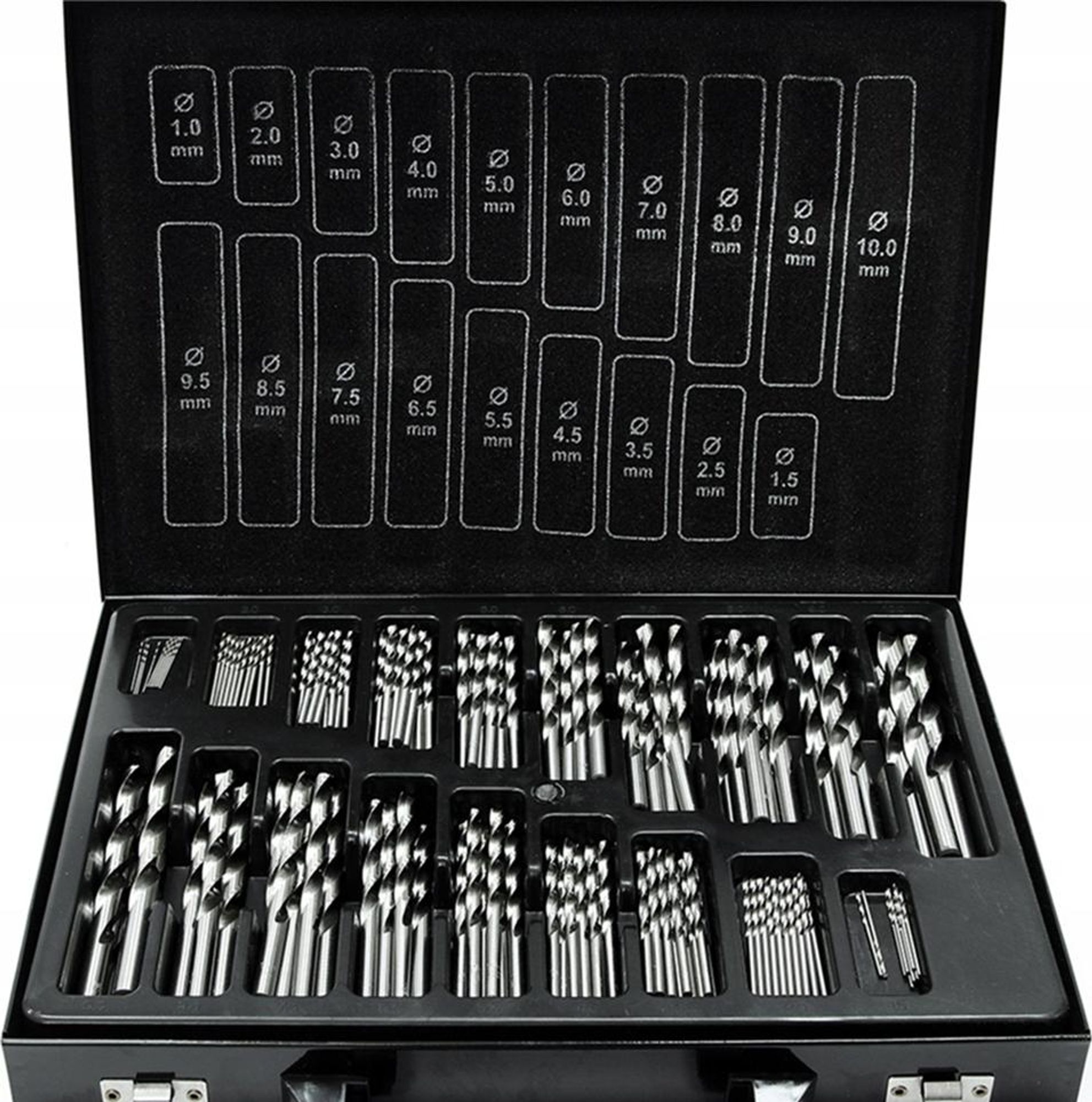 LUXTOM | Metallbohrer Set, 170-teilig, 1-10mm, Metallbohrersortiment, HSS geschliffen, Handbohrmaschine, Spiralbohrer, Schnellarbeitsstahl
