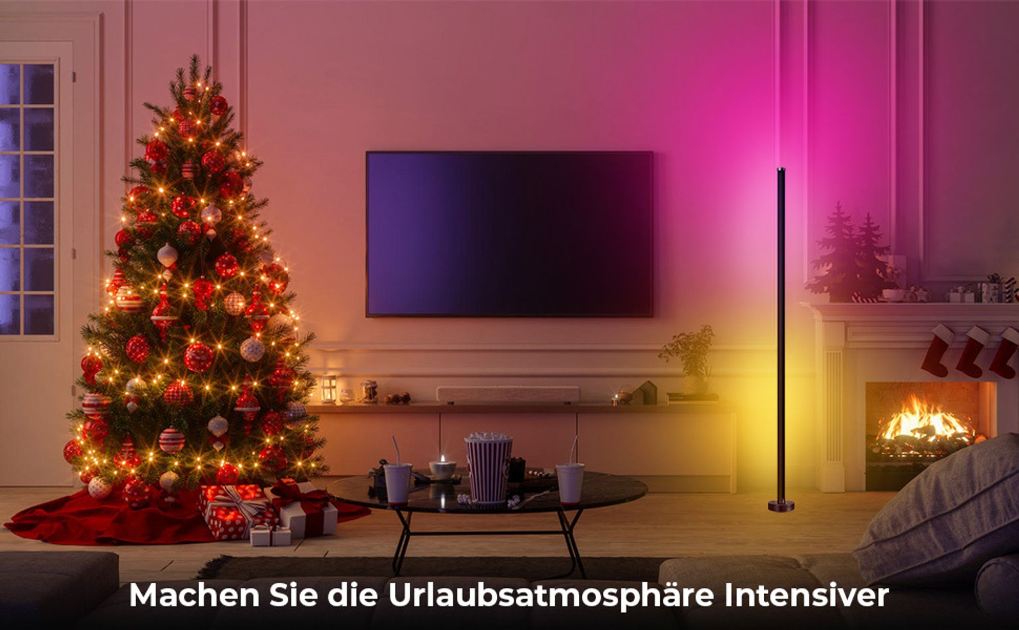 LED Stehlampe RGB ​Dimmbar Stehleuchte Bluetooth App-Steuerung Musik Sync Lichtsaeule Ecklampe Standleuchte mit Fernbedienung