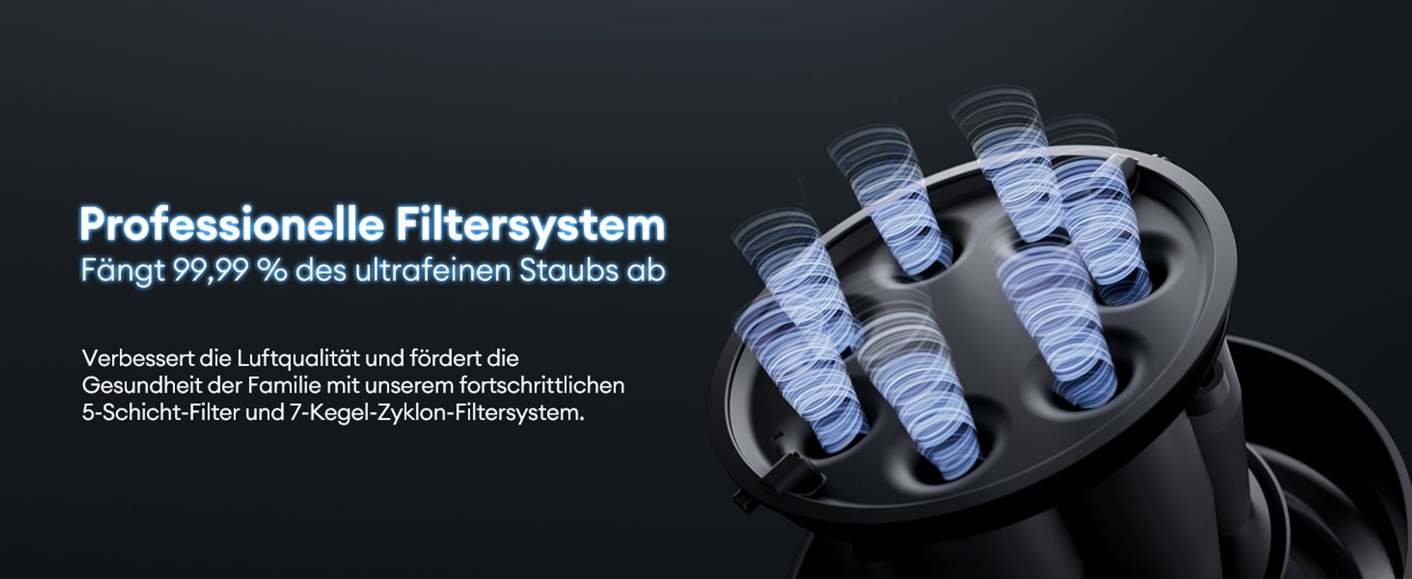 Ultenic U10U akumulátorový vysávač, 40Kpa akumulátorový vysávač, 5-stupňový filtračný systém vysávania, 7×2500 mAh vymeniteľná batéria, 50min, 1l nádoba
