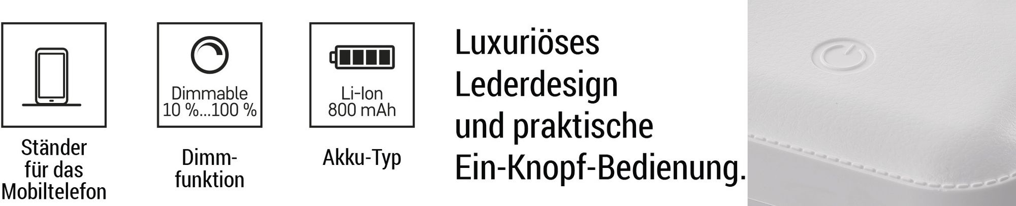 EMOS LED Akku-Tischlampe AMY 6W, 200lm, 800mAh Li-Ion Akku, 35h Leuchtdauer, Handyständer, dimmbar, einstellbare Lichtfarbe, 1,2m USB-Kabel, Z7631