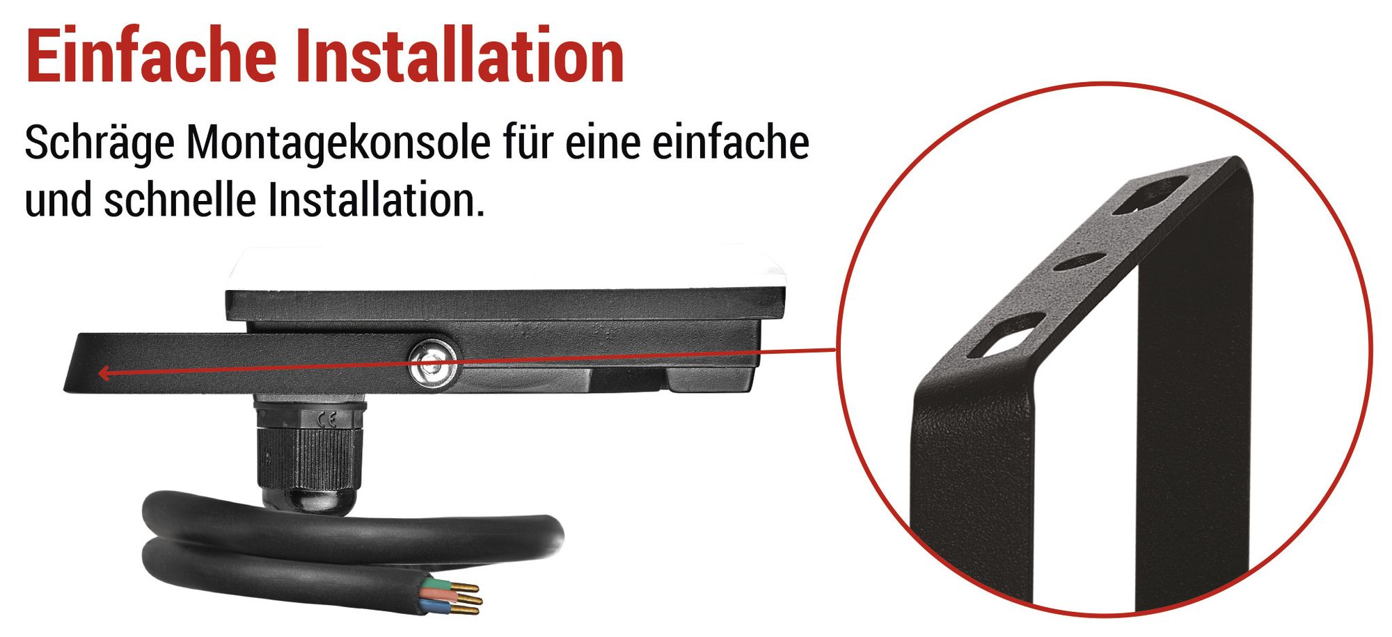 EMOS - LED-Strahler Tambo - ultradünnes Aluminium Flutlicht - wasserdicht - neutralweiß (4000 K) - 3000 lm - 30 W - für Außen - schwarz, ZS2532