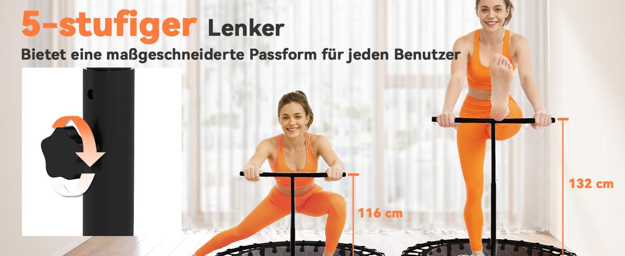 SPORTNOW Fitness Trampolin klappbar Ø102 cm Mini Trampoline mit Haltegriff