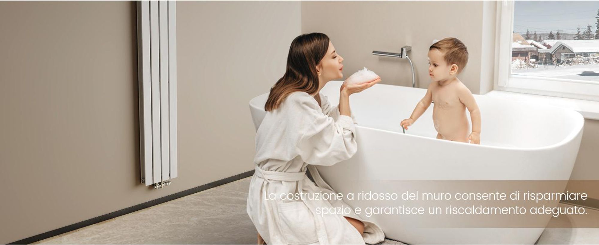 Radiatore EMKE Radiatore piatto Radiatore a pannello di design Bianco Doppio strato verticale 1600x 300 mm 966W senza elemento riscaldante