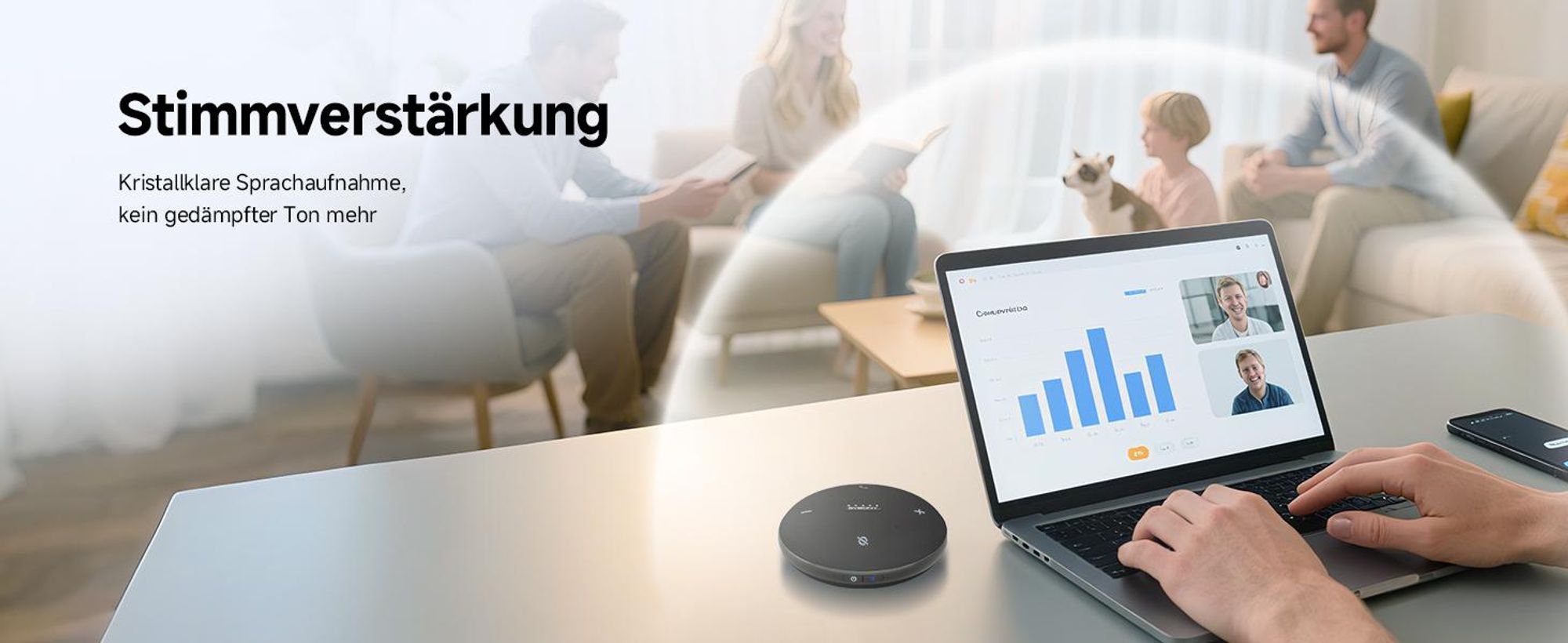 SVBONY SVHub Omni2 Konferenzlautsprecher und Mikrofon, 4 Geräuschunterdrückung,Verbesserte Sprachaufnahme,8 Stunden Gesprächszeit,für den Bürogebrauch