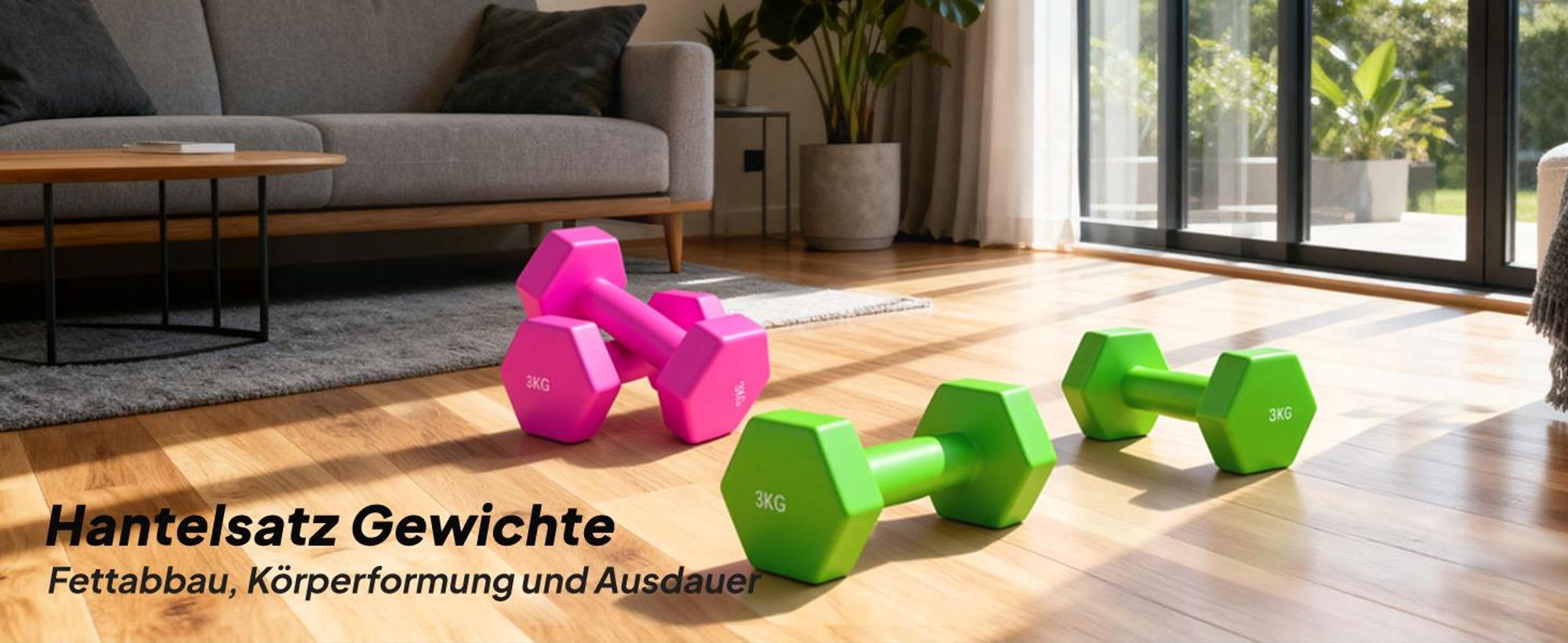 SPORTNOW Hanteln 2er Set Kurzhanteln 2x3kg Hantelset Dumbbells für Krafttraining
