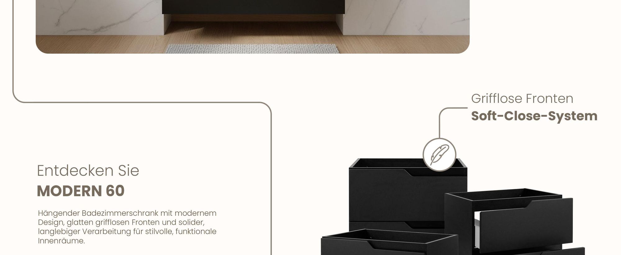 RODAN, Badmöbel, Badschrank, Badezimmermöbel, Badezimmer, MODERN, Waschbeckenunterschrank