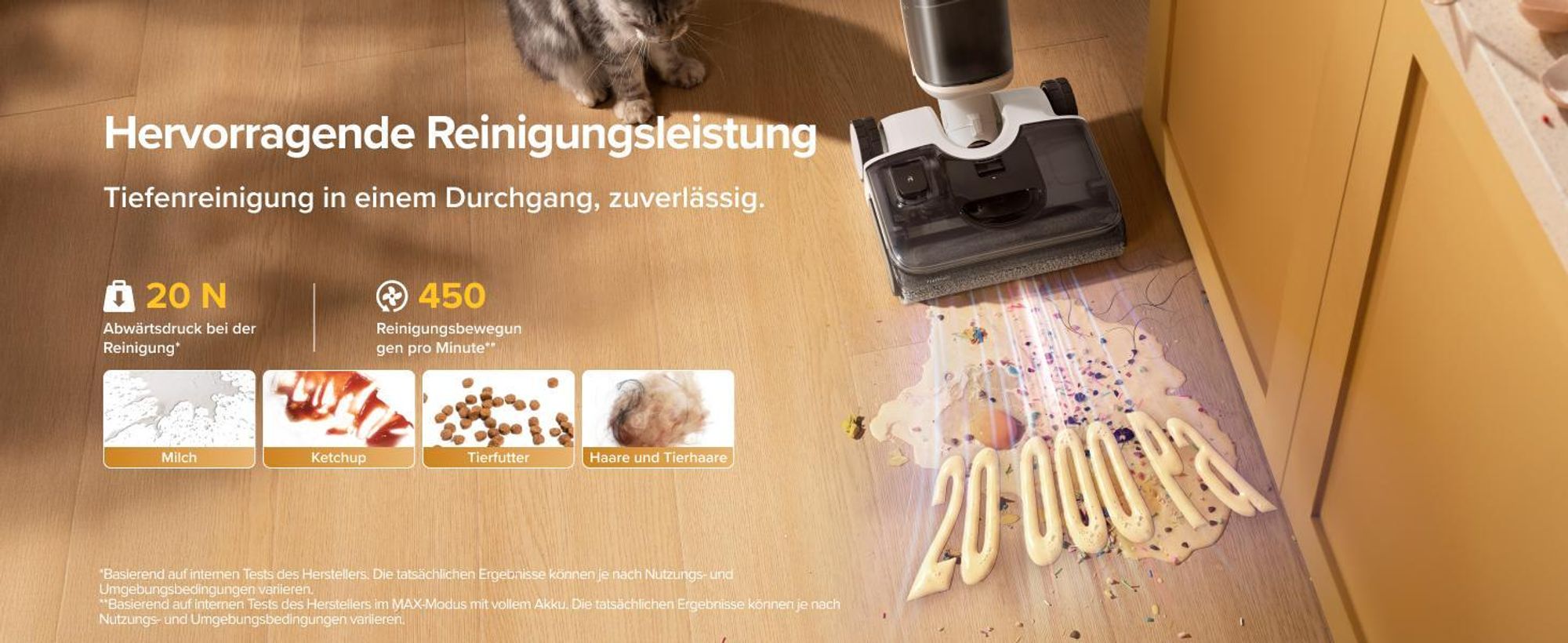 Roborock F25 GT Gen 2 Set Nass und Trockensauger, 20000 Pa, Jawscrapers Anti-Verwicklung, 90℃ Hochtemperatur-Selbstreinigung, 70°-Schwenkwinkel-Design