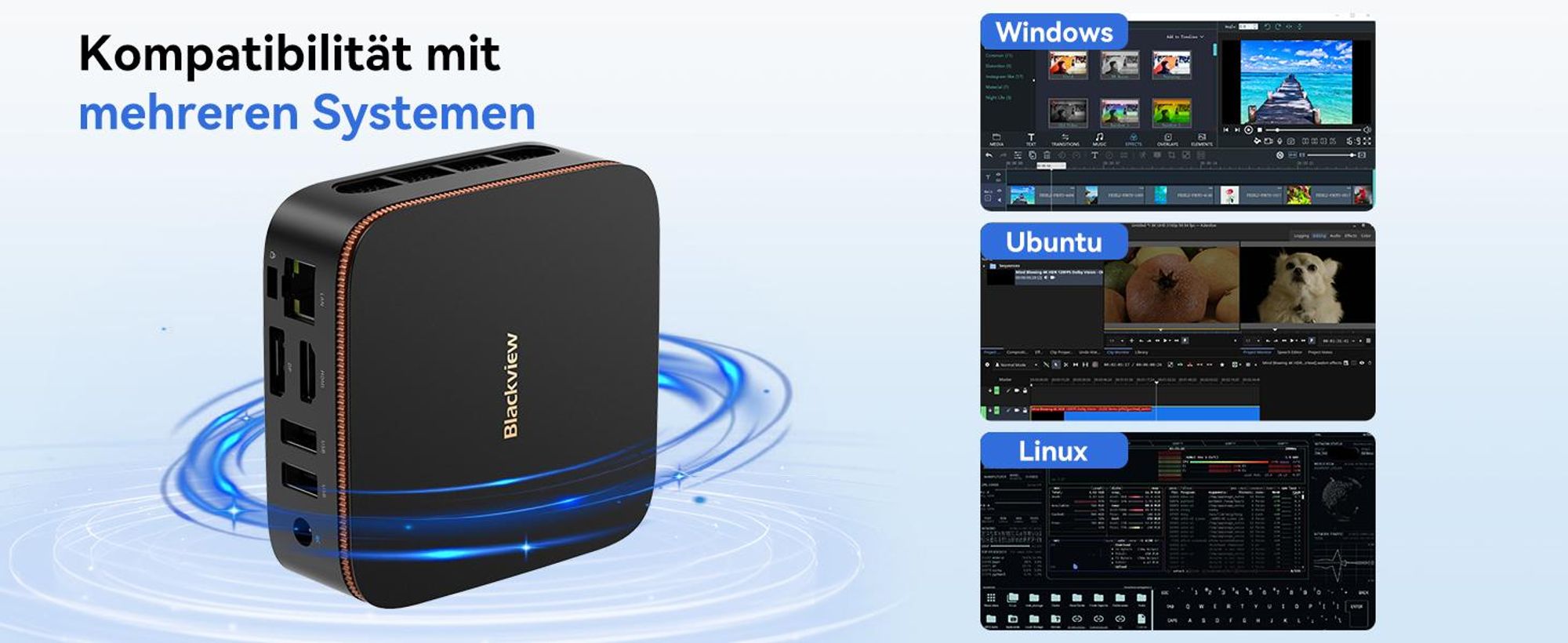 Blackview MP20 Ryzen 3  3300U Desktop-PC, Win 11Pro 3,6 GHz, 16GB RAM 512GB SSD M.2 Mini Computer, 4K Dual Display, WiFi 6, für Zuhause Büro