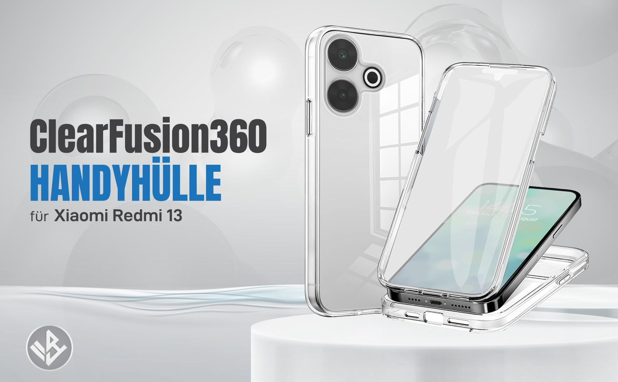 Transparente 360 Grad Hülle für Xiaomi Redmi 13 mit Kameraschutz