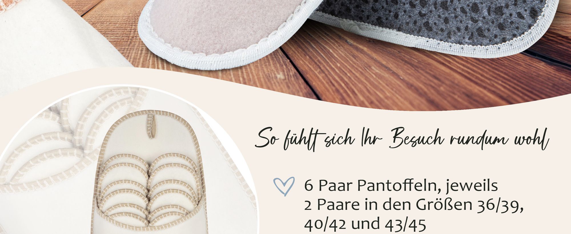 ONVAYA® ABS Gästepantoffel | Beige | 6er Set | Antirutsch Sohle | Hausschuhe | Filzpantoffel | Gr. 36-45 Gästehausschuhe