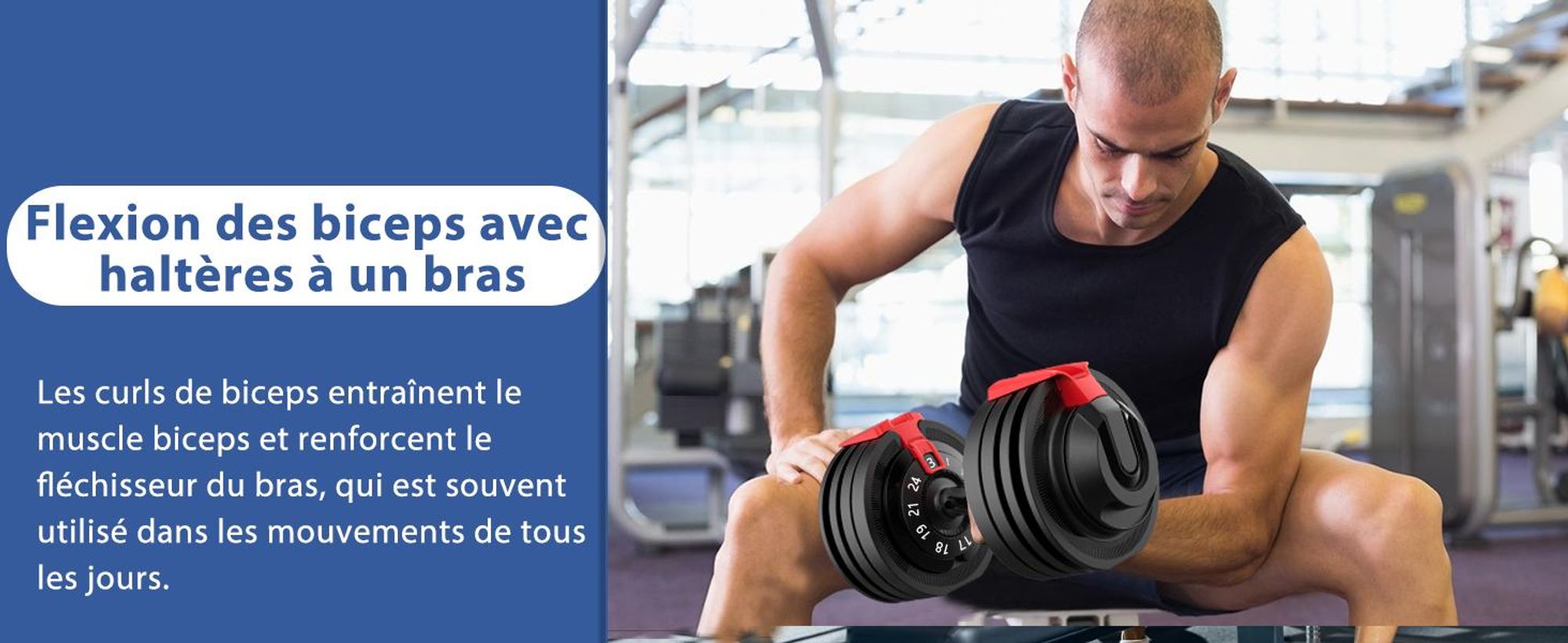 DH FitLife Haltères Réglables 3 à 24 KG, Ensemble 12 en 1 pour Musculation, Poids Variables et Compacts, 1 pièce