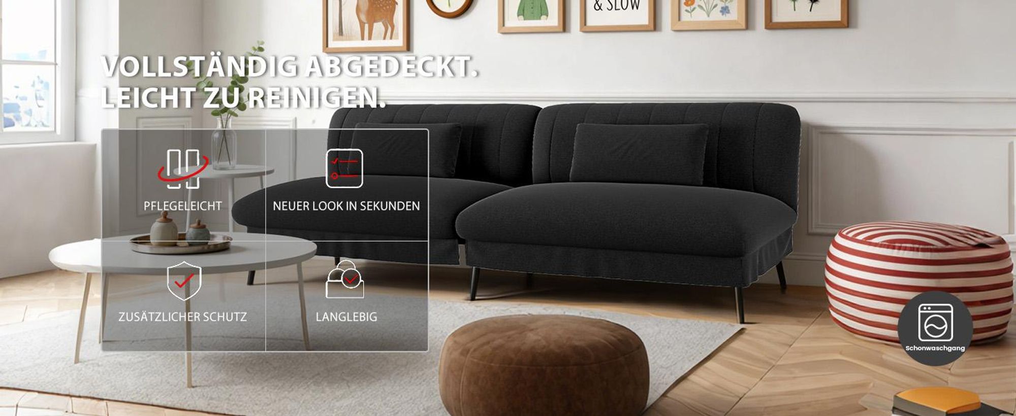 COMHOMA Klappbares Schlafsofa mit Schlaffunktion - 2-in-1 Couch, Multifunktionales Schlafsofa mit Großer Liegefläche, Platzsparendes Bettsofa Schwarz