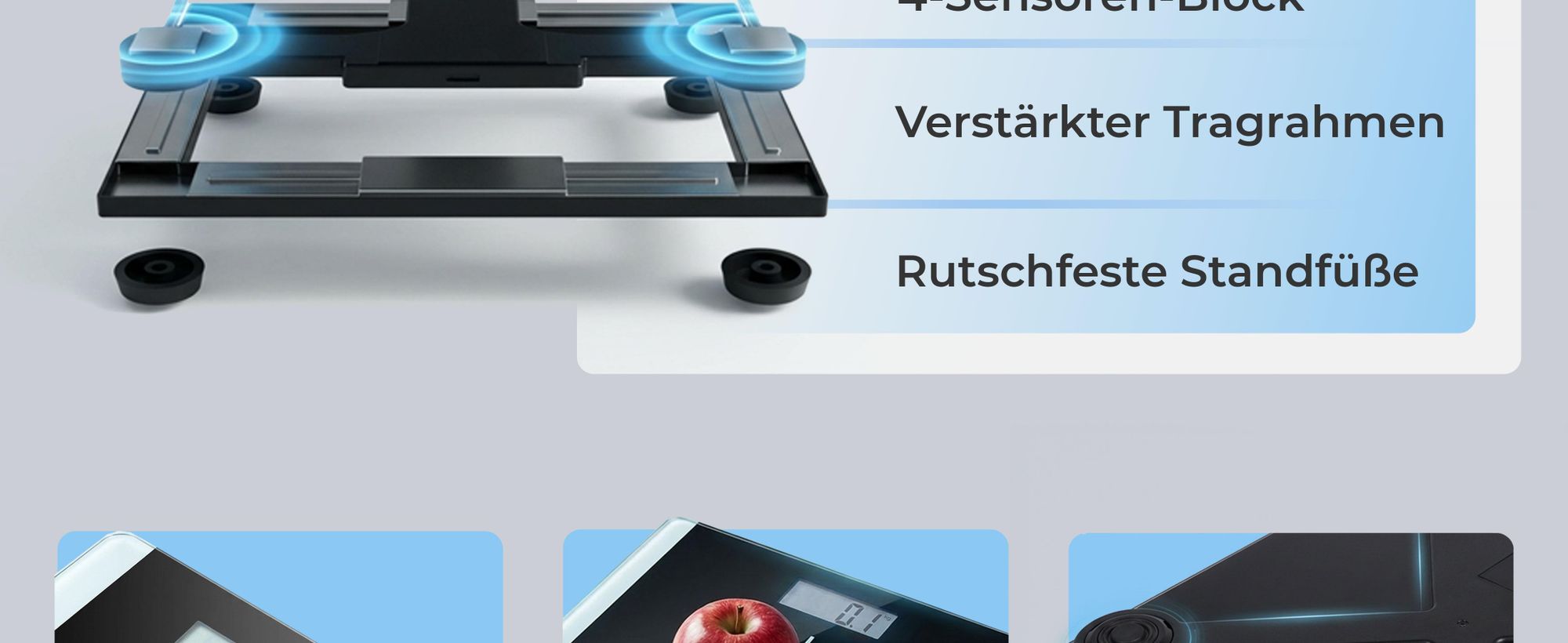 MONZANA Personenwaage Digital Klare LCD Anzeige Große Trittfläche bis 180kg